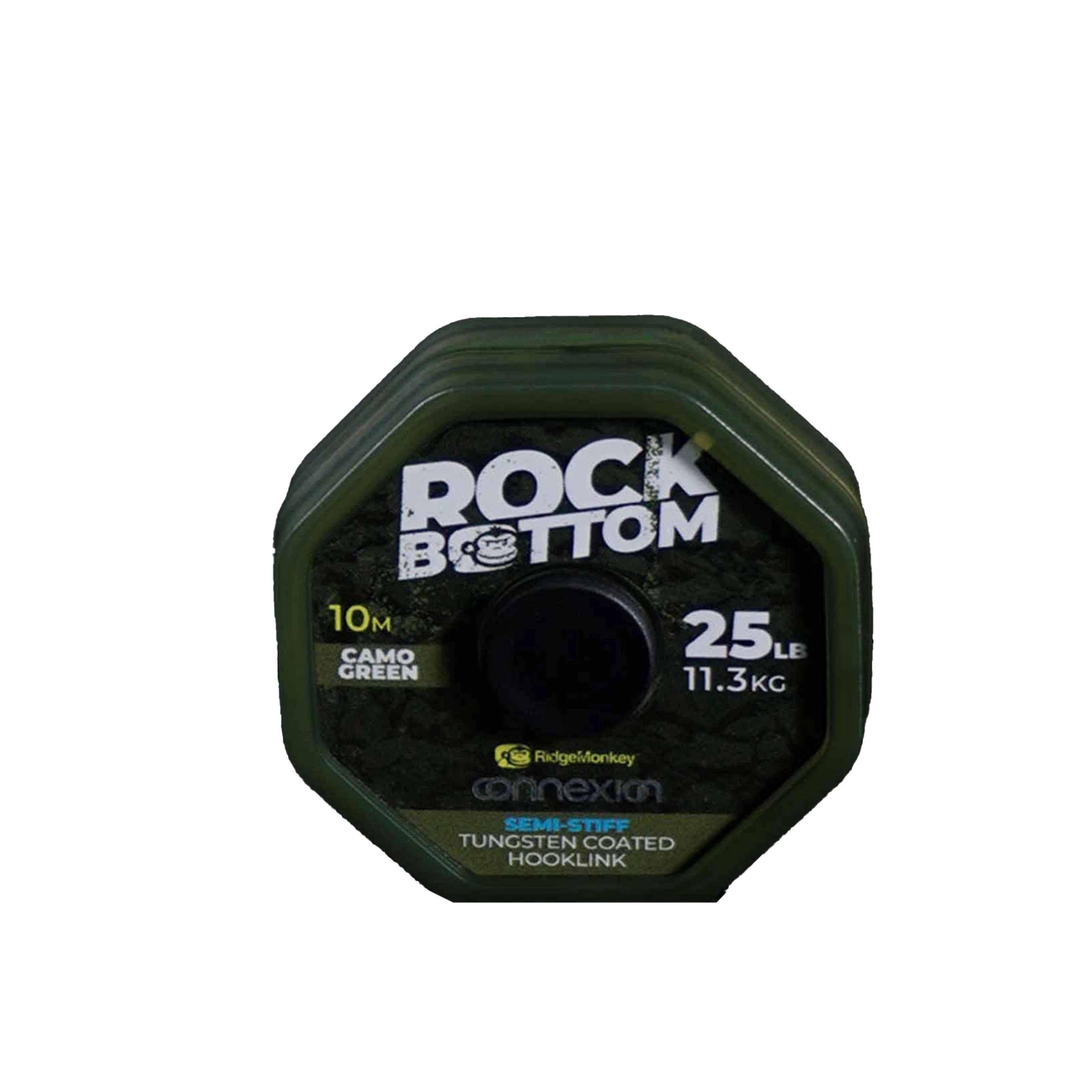 Rock Bottom Tungsten Semi Stiff Coated Hooklink Camo Brown 25lb - Image 3