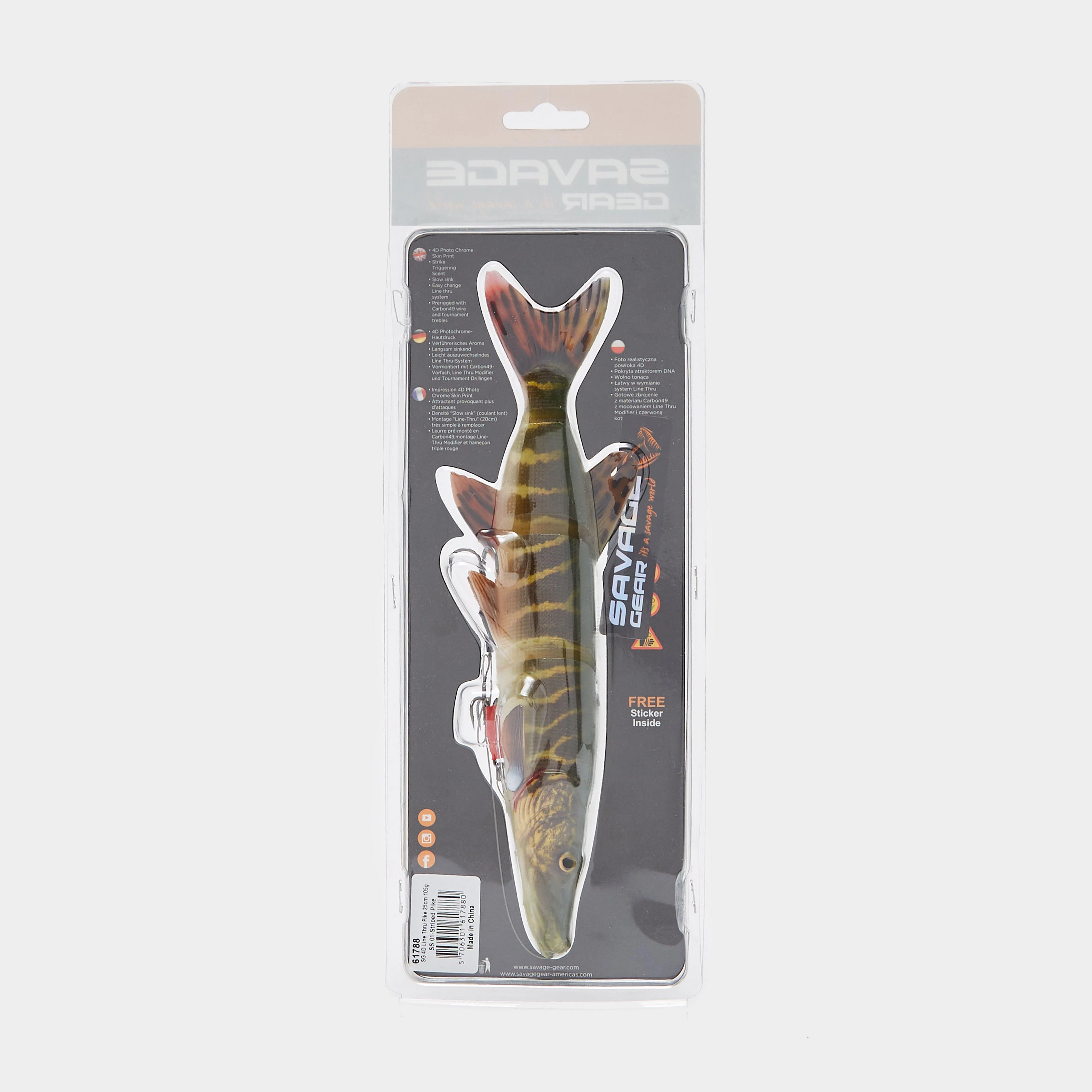 4D Line Thru Pike 25Cm 110G Ss Striped Pike - Image 2