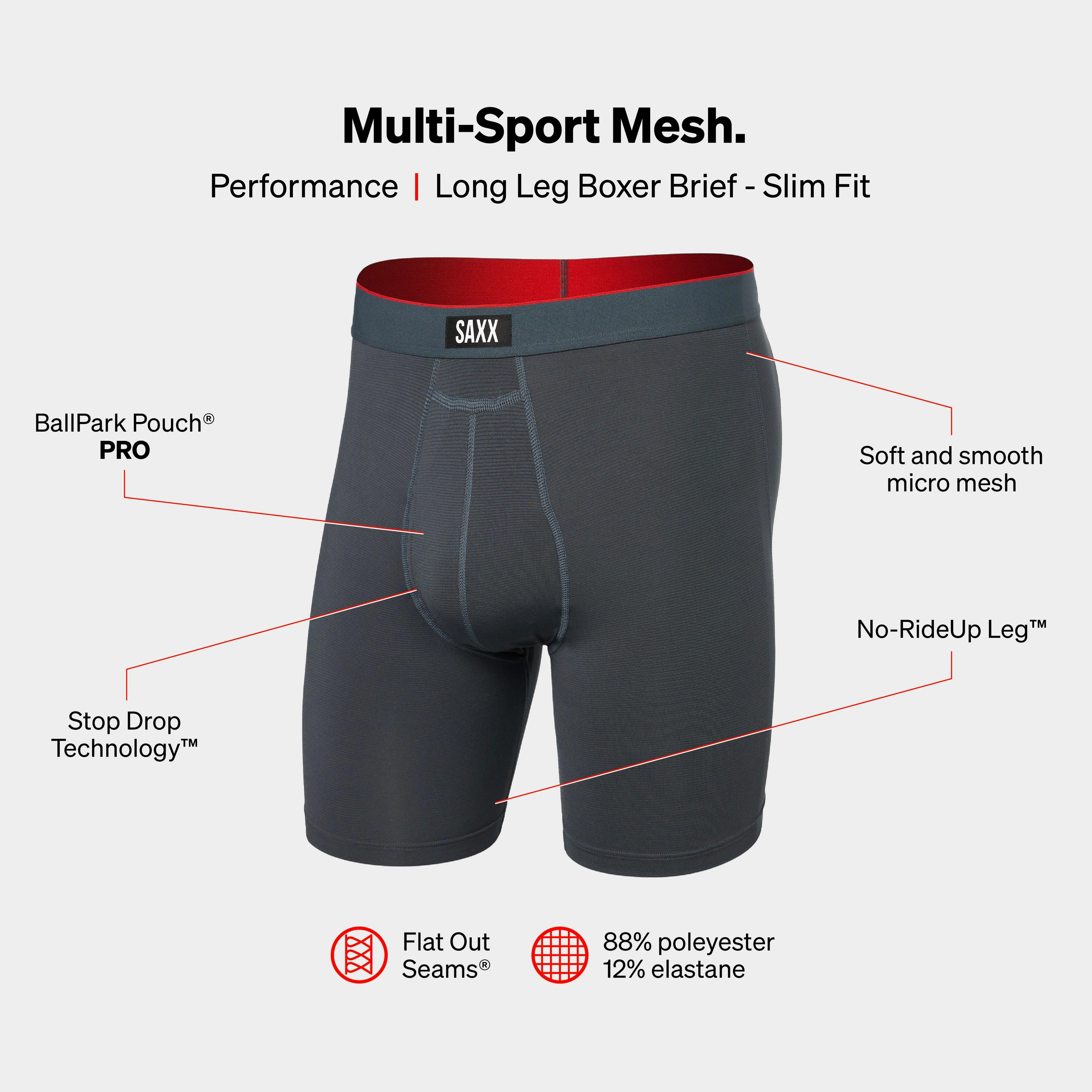 Men’s Multi-Sport Mesh Long Boxer Briefs - Image 3