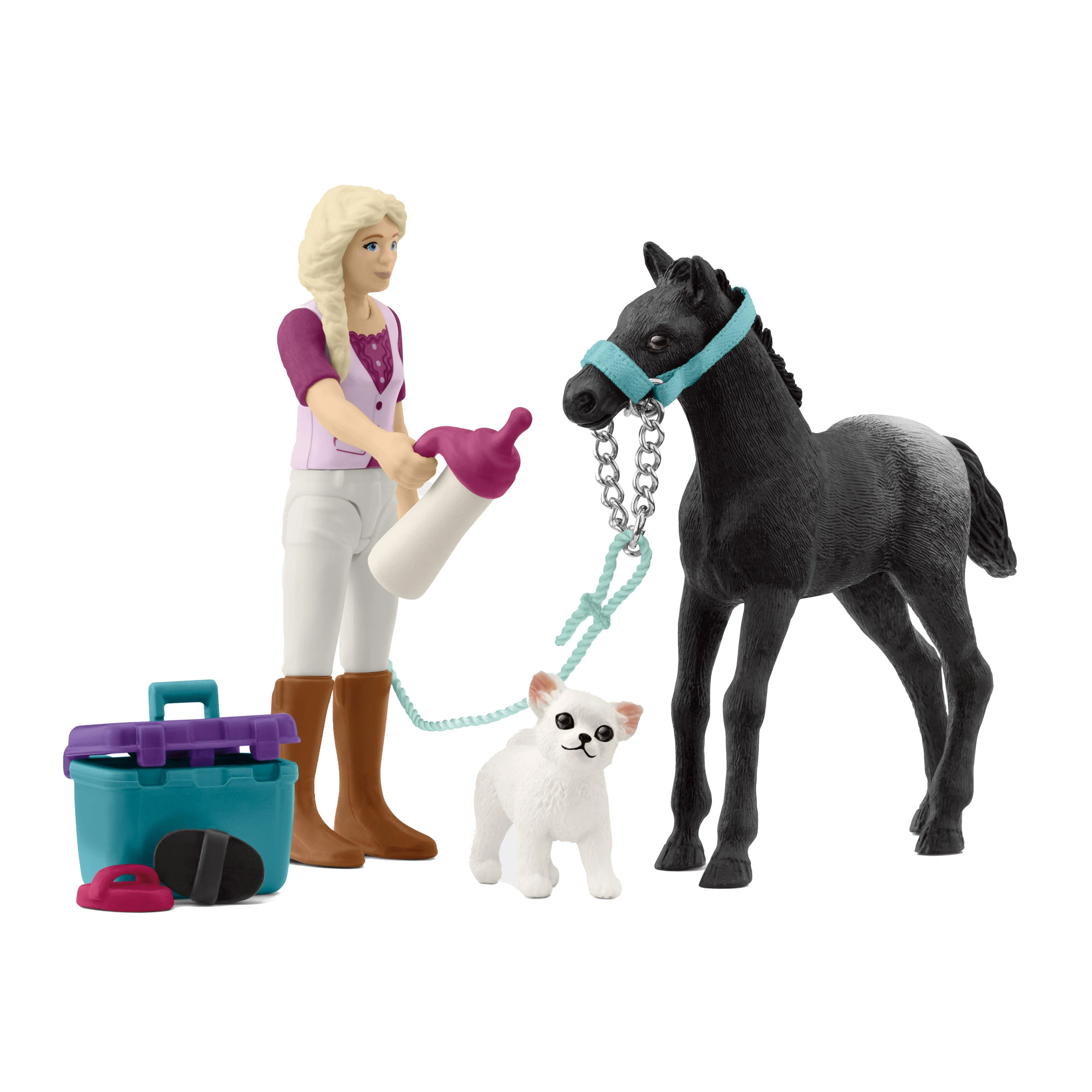 Horse Grooming Playset with Appaloosa Foal - Image 3
