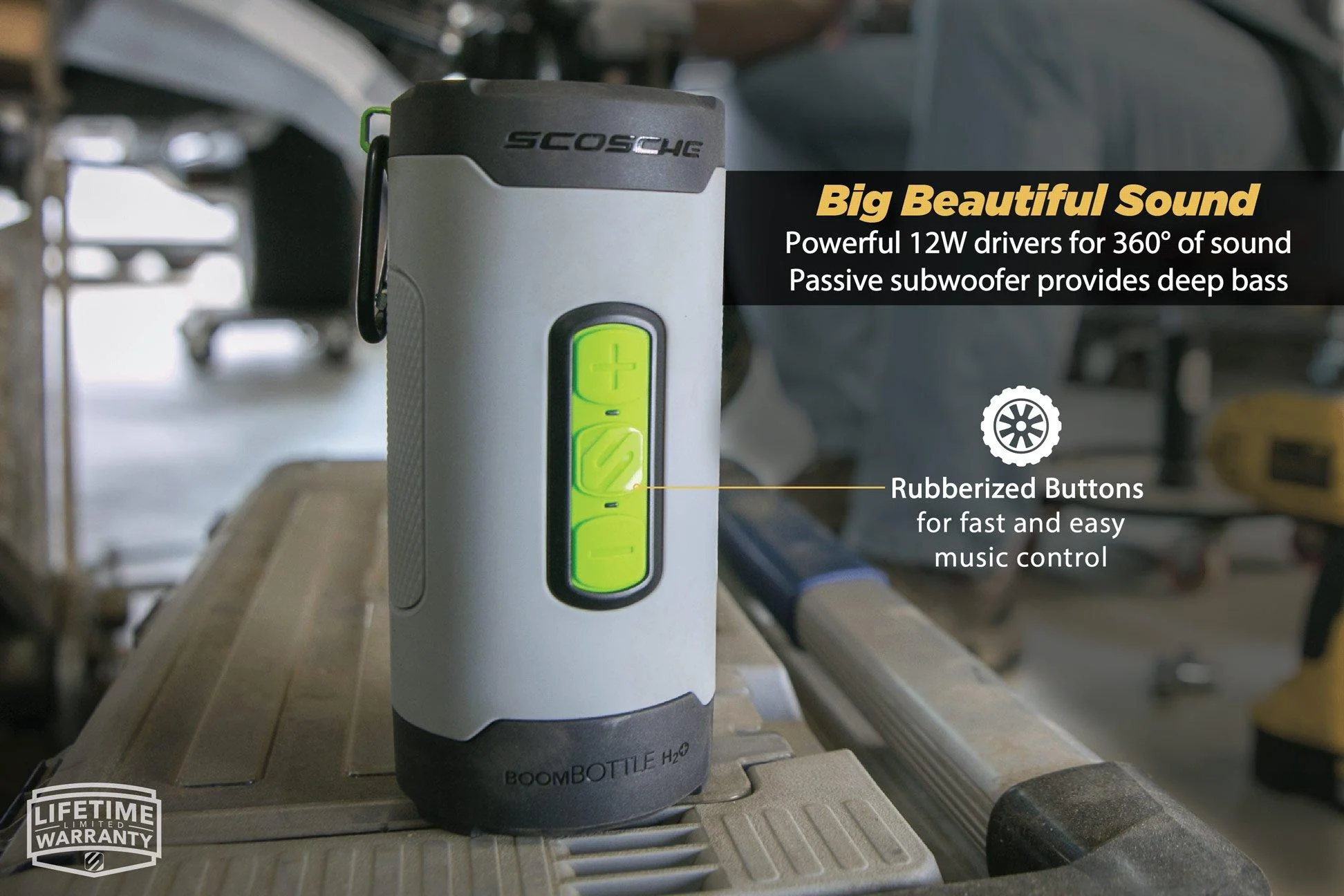 boomBOTTLE H2O+ Waterproof Wireless Speaker - Image 3