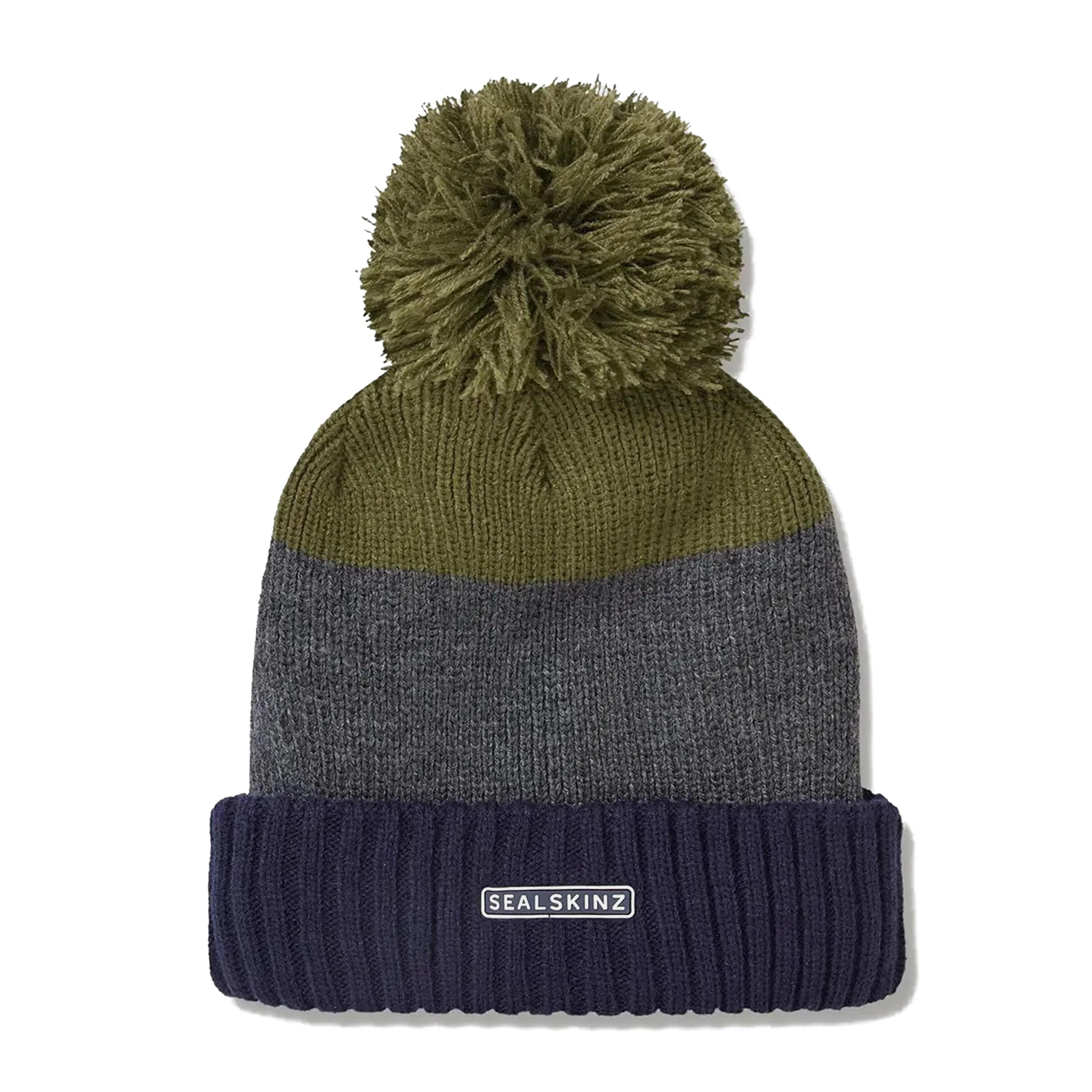 Unisex Waterproof Fleece Lined Cold Weather Striped Bobble Hat - Image 3