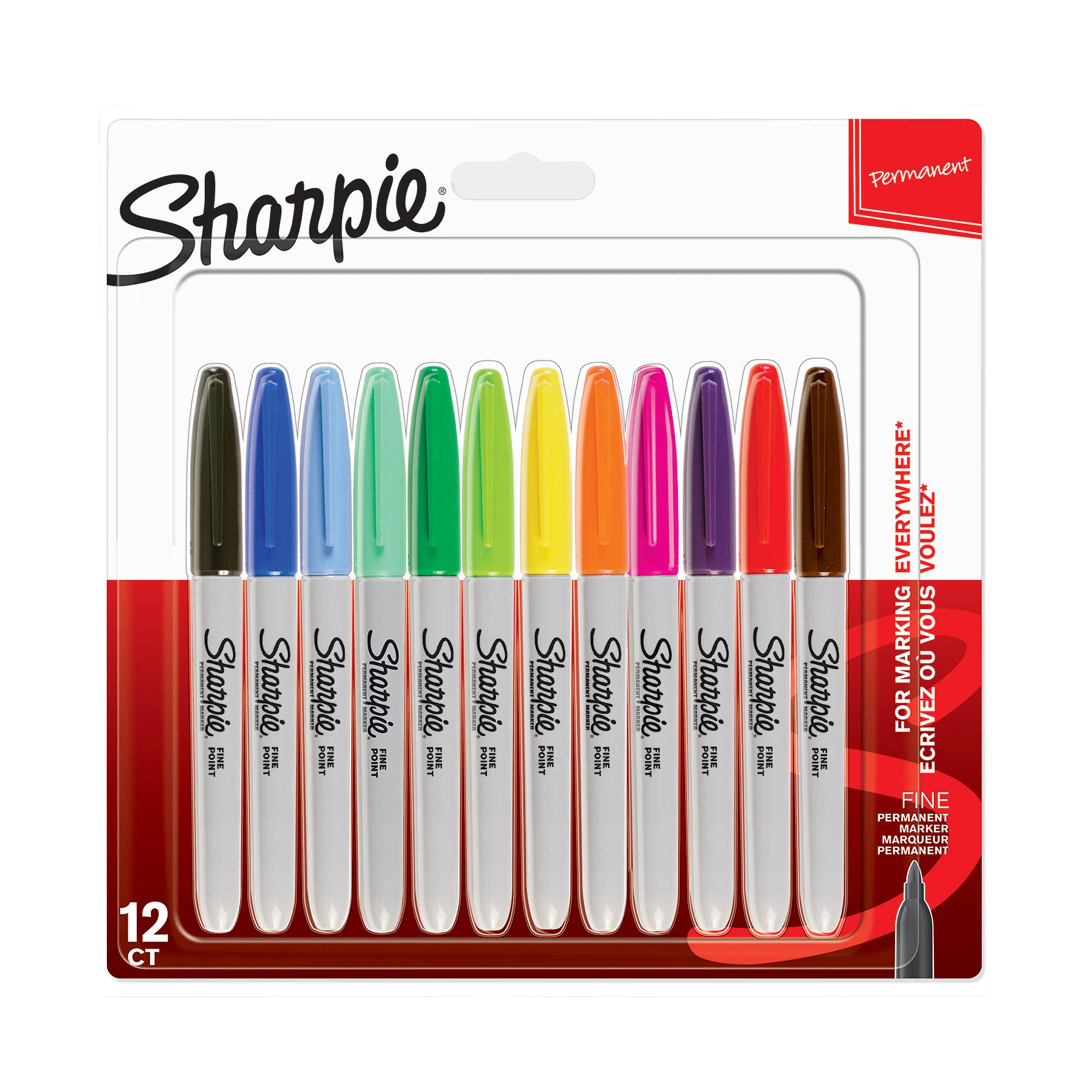Fine Permanent Marker Pens Multi 12 Pack - Image 2