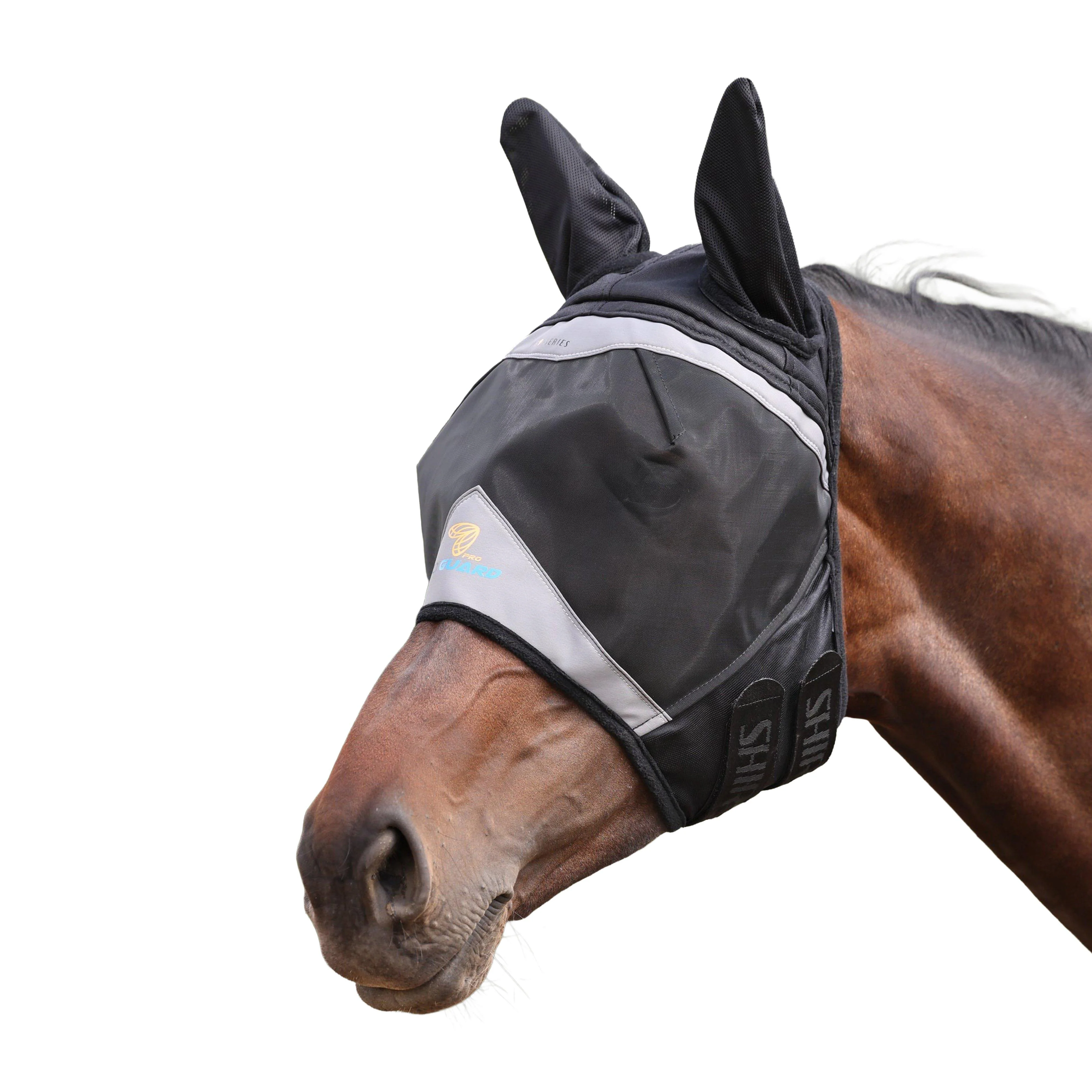 FlyGuard Pro Fine Mesh Fly Mask with Ears Black - Image 7