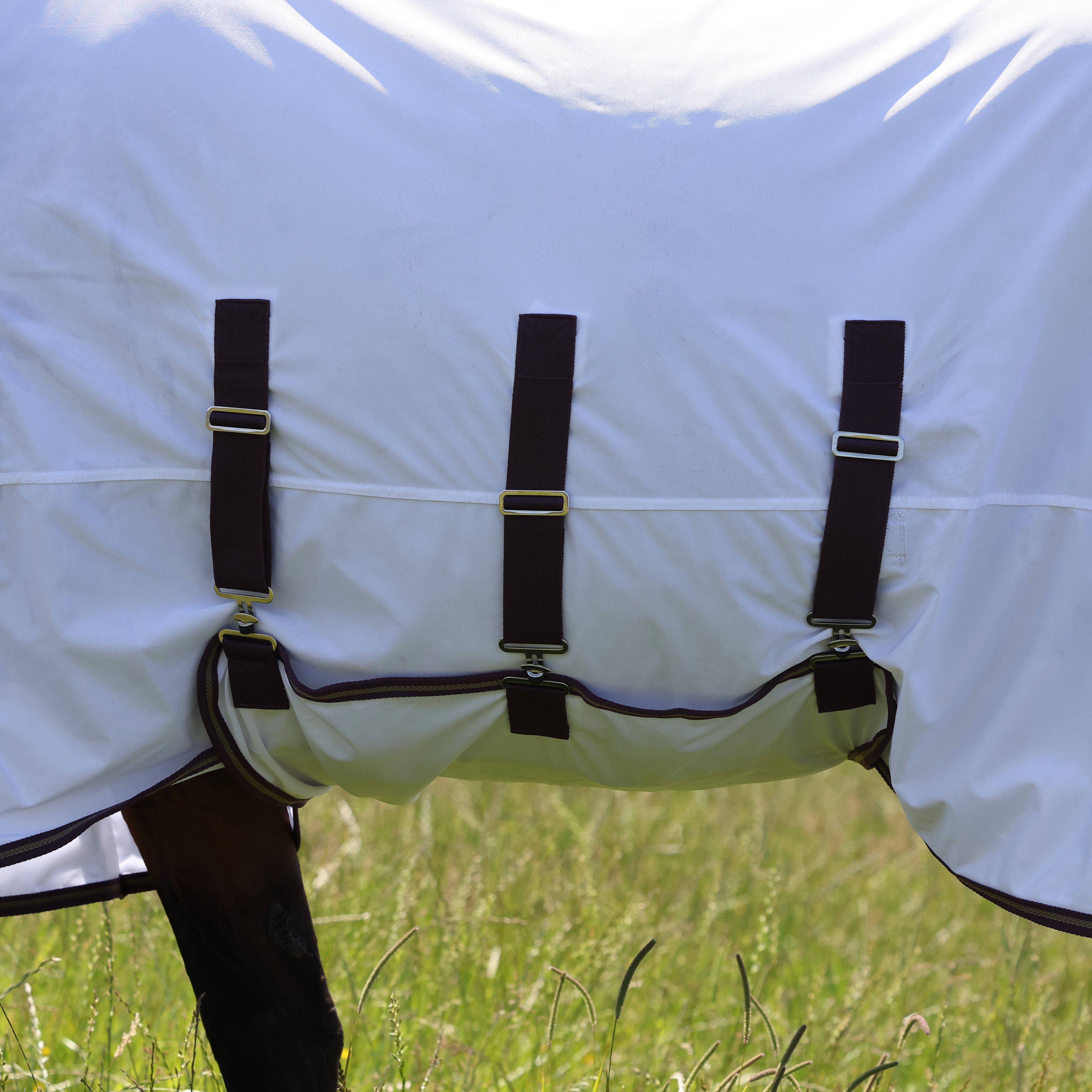 Shires Highlander Plus Fly Sheet Combo Neck Rug White/Black Cherry - Image 3