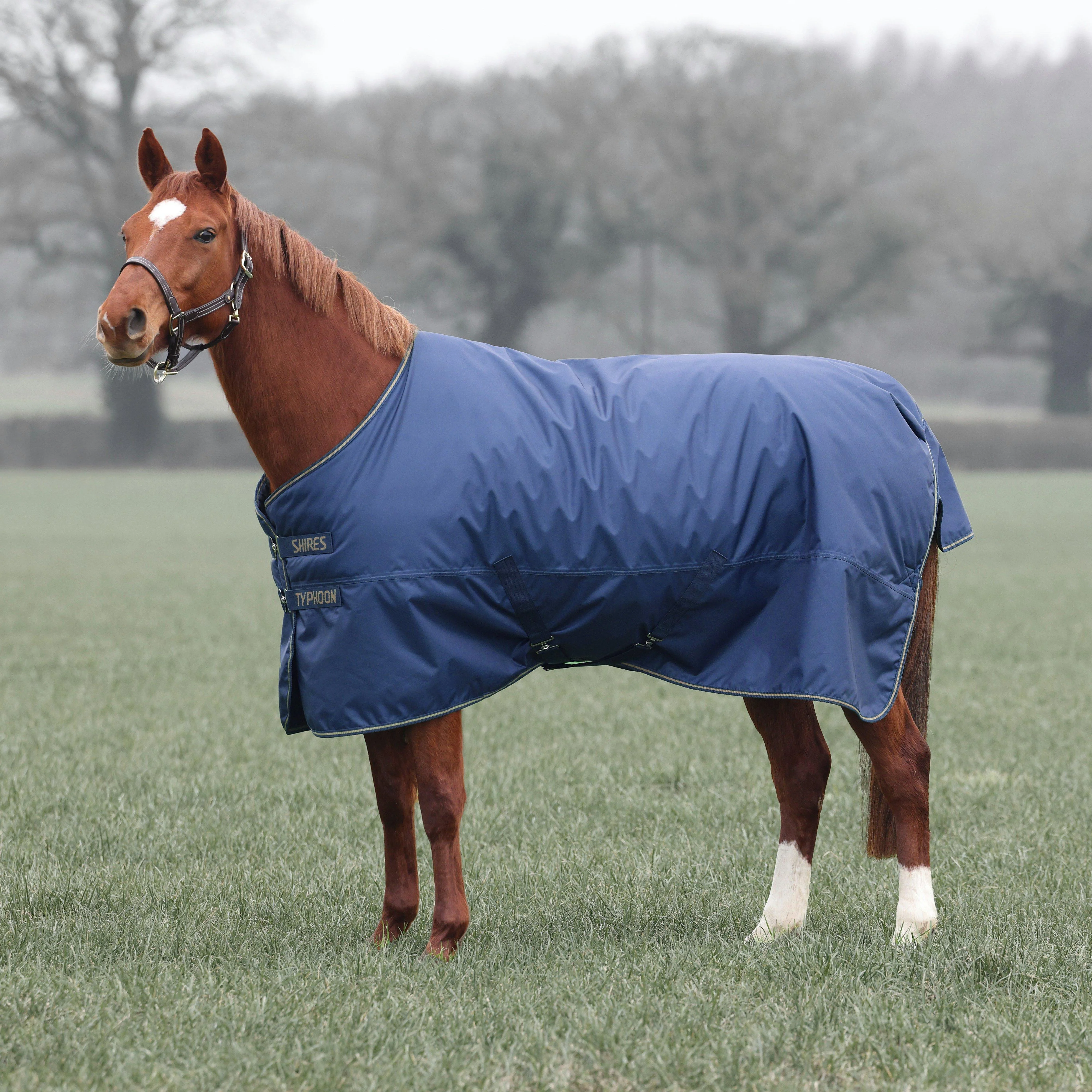 Typhoon Lite Standard Neck Turnout Rug 0G Navy - Image 11