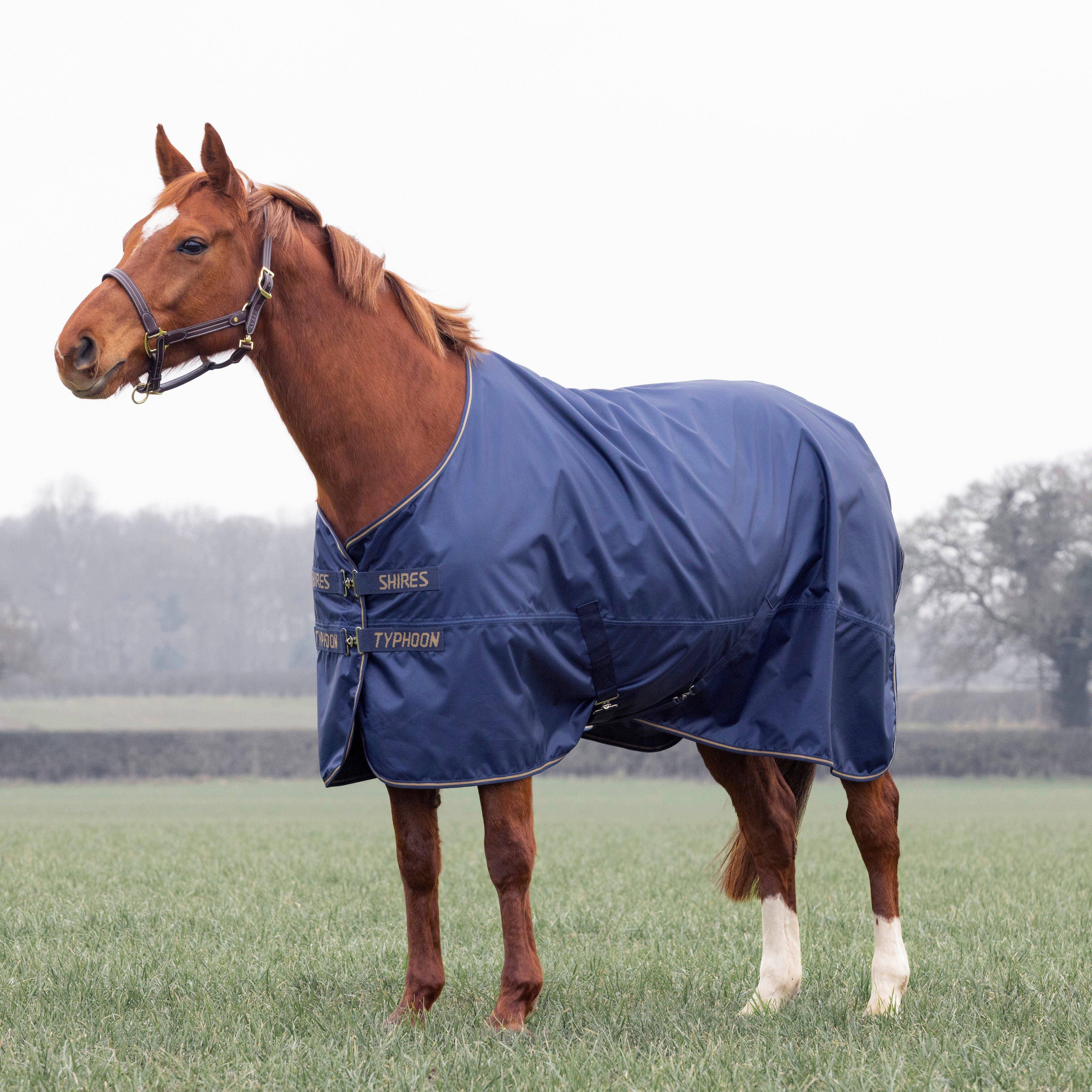 Typhoon Lite Standard Neck Turnout Rug 0G Navy - Image 2
