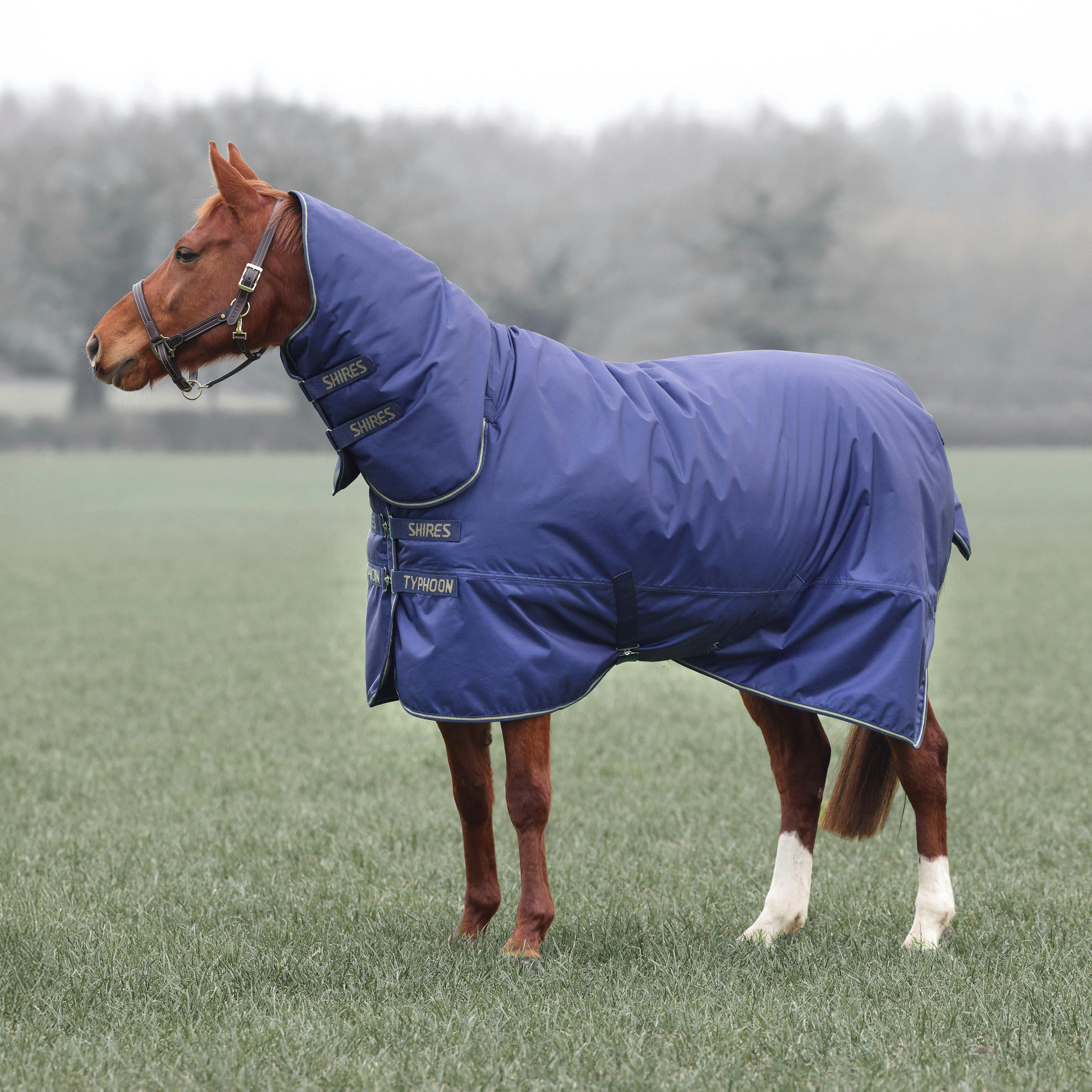 Typhoon Lite Standard Neck Turnout Rug 0G Navy - Image 6