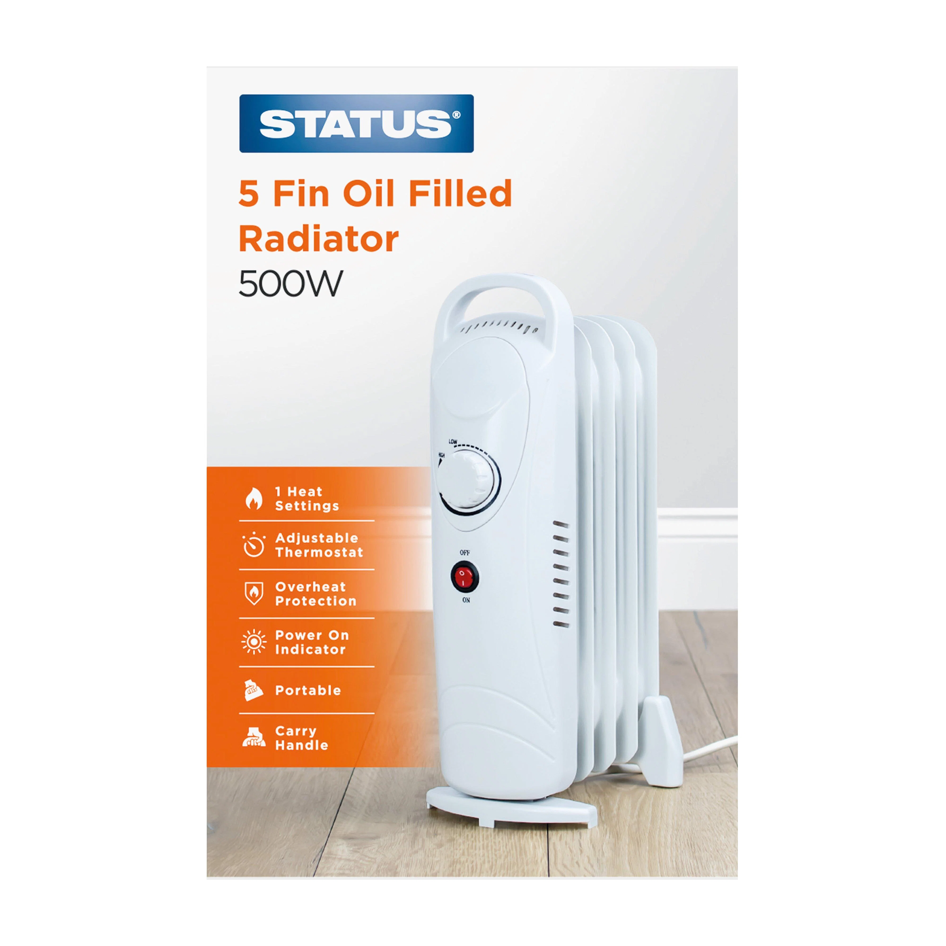 500W Oil Filled Radiator - Image 2