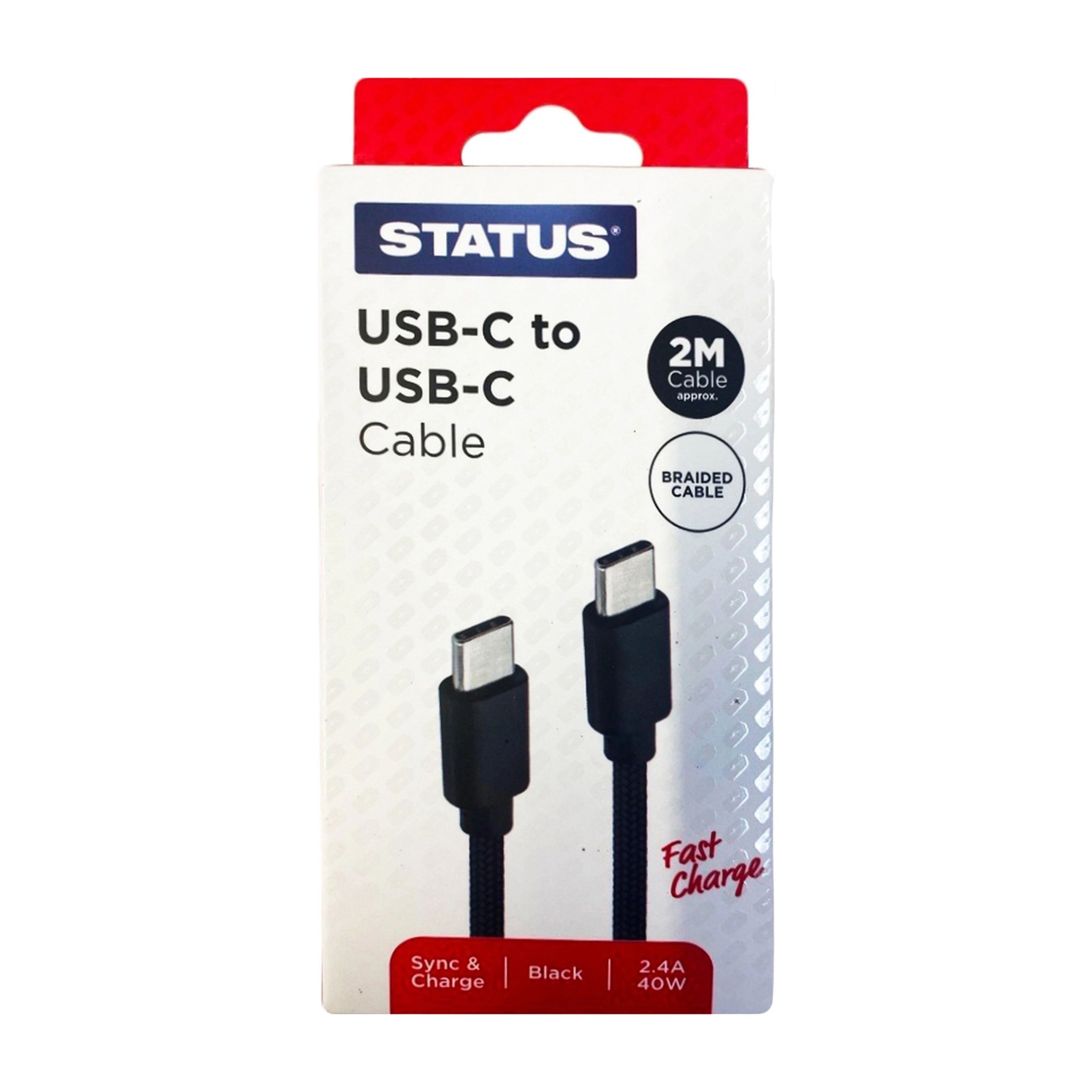 USB-C to USB-C Braided Cable 2m - Image 3