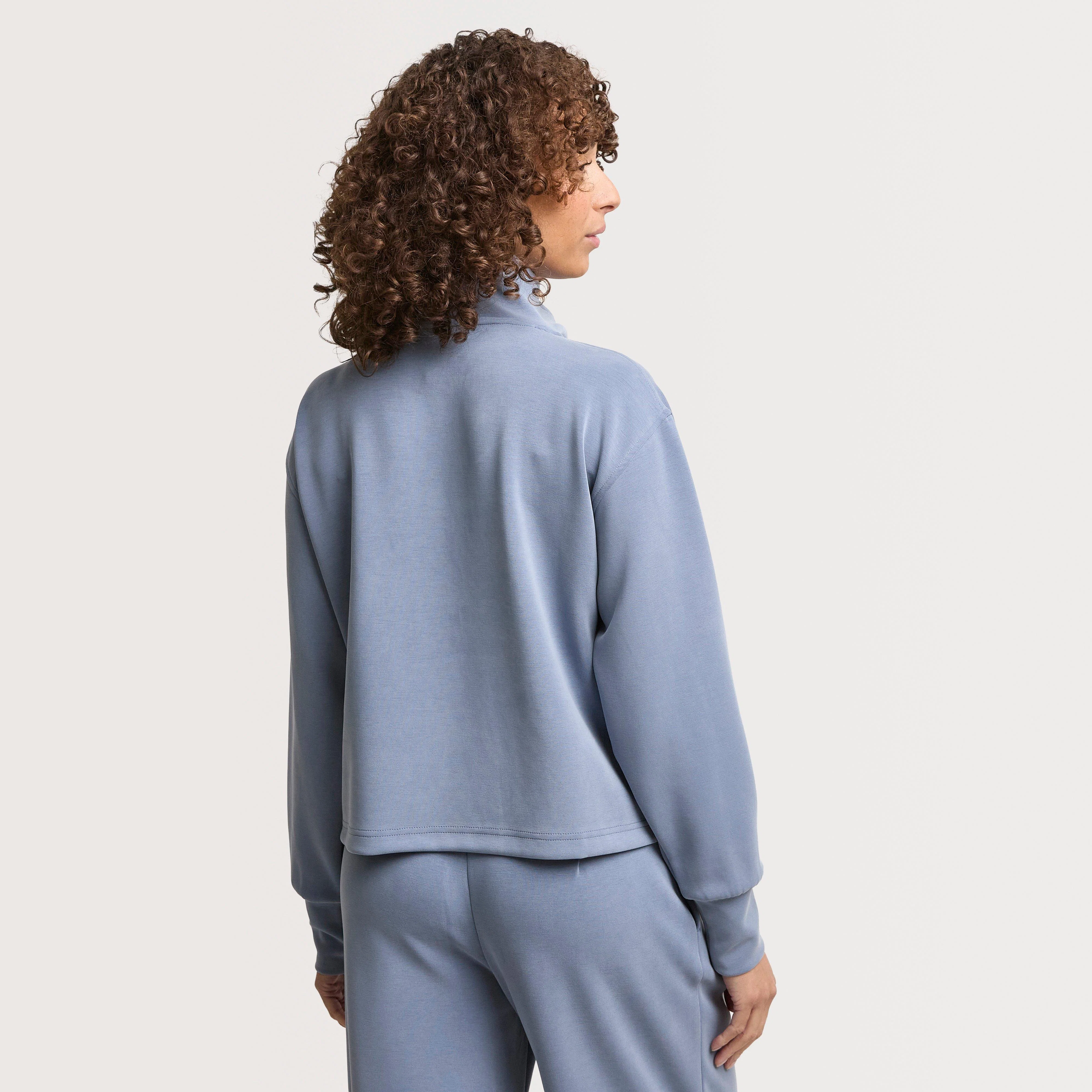 Women's Sand Wash Half Zip Crop Sweatshirt - Image 4