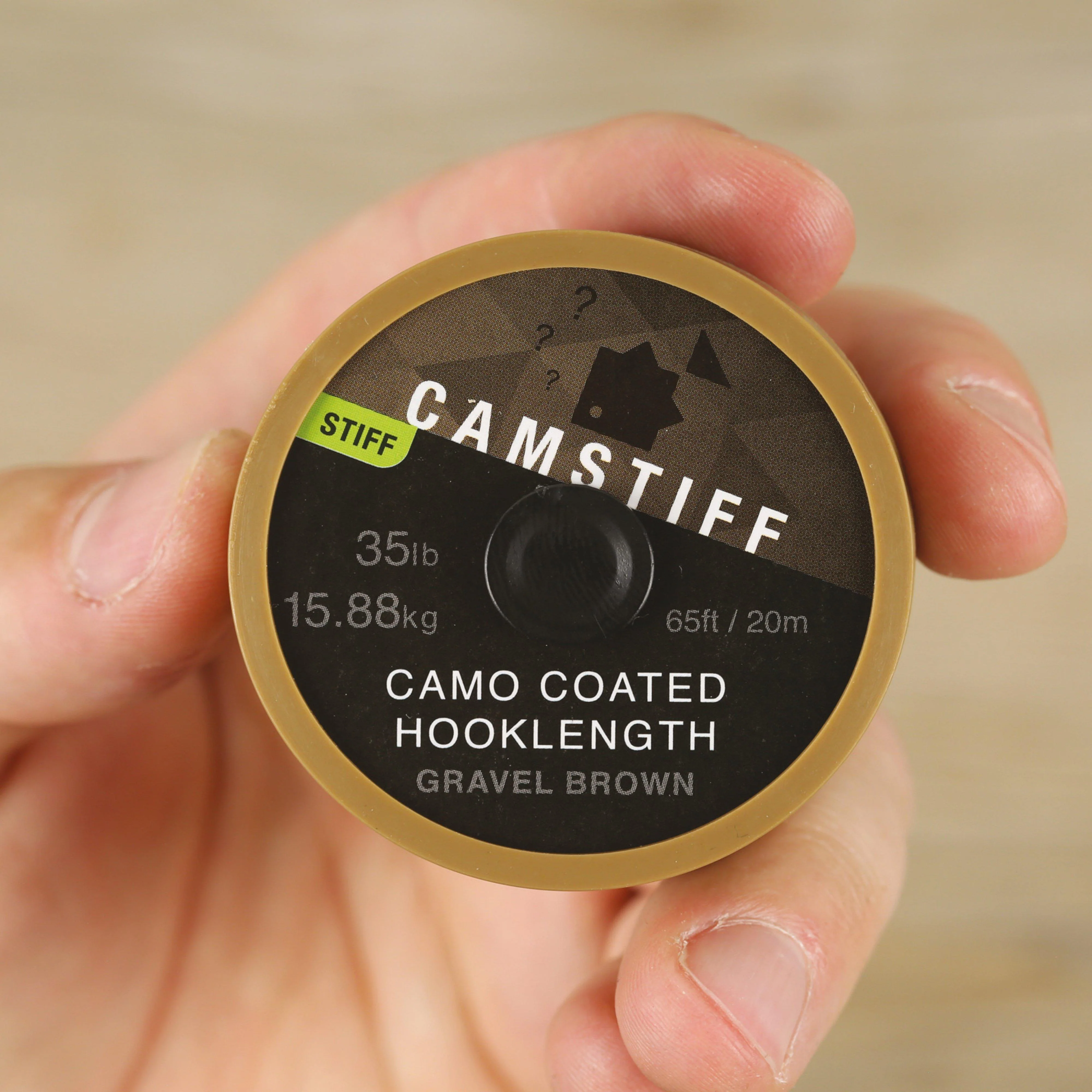 Camstiff Hooklength Camo Gravel Brown 35lb - Image 2