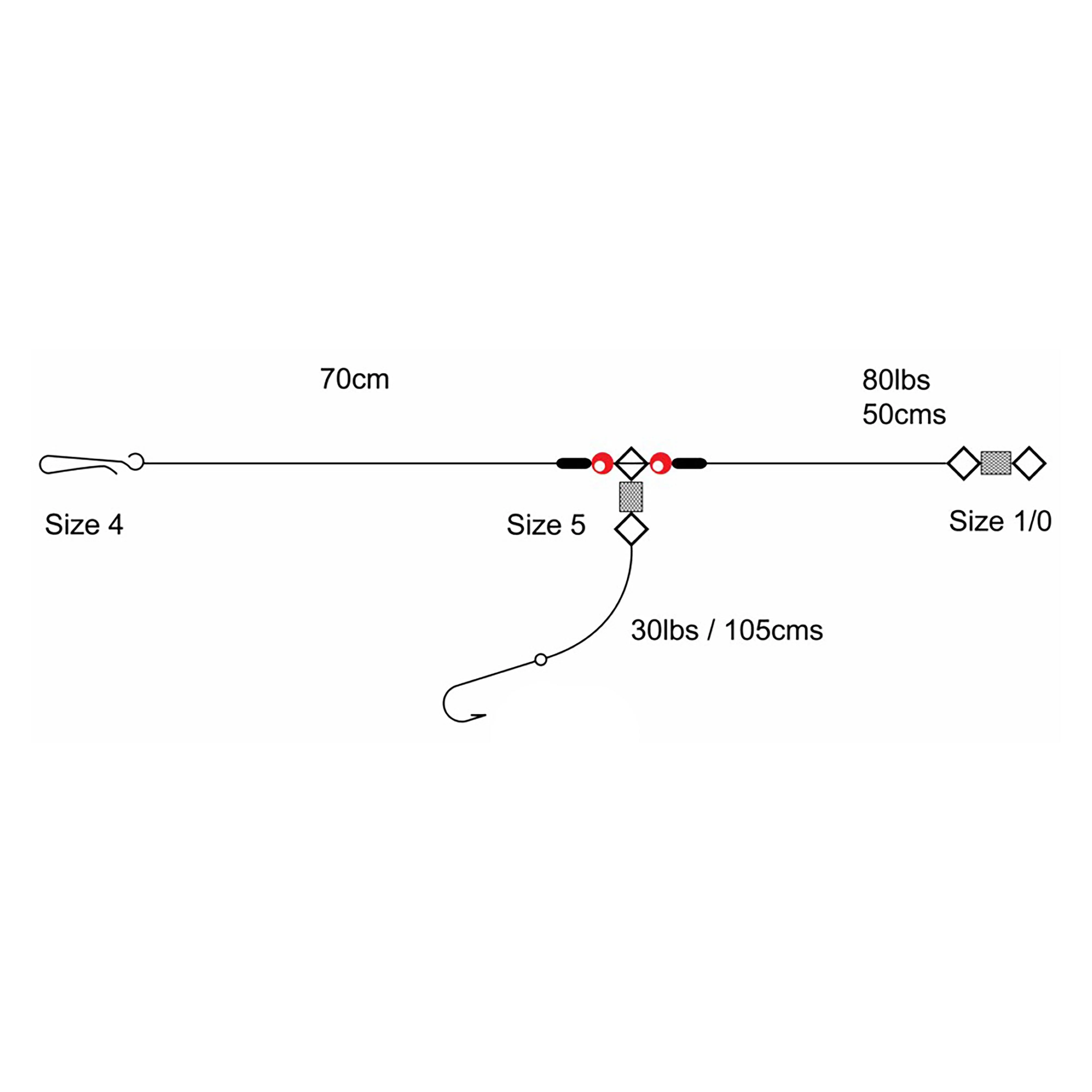 2 Hook Clipped Rig (Size 1) - Image 2