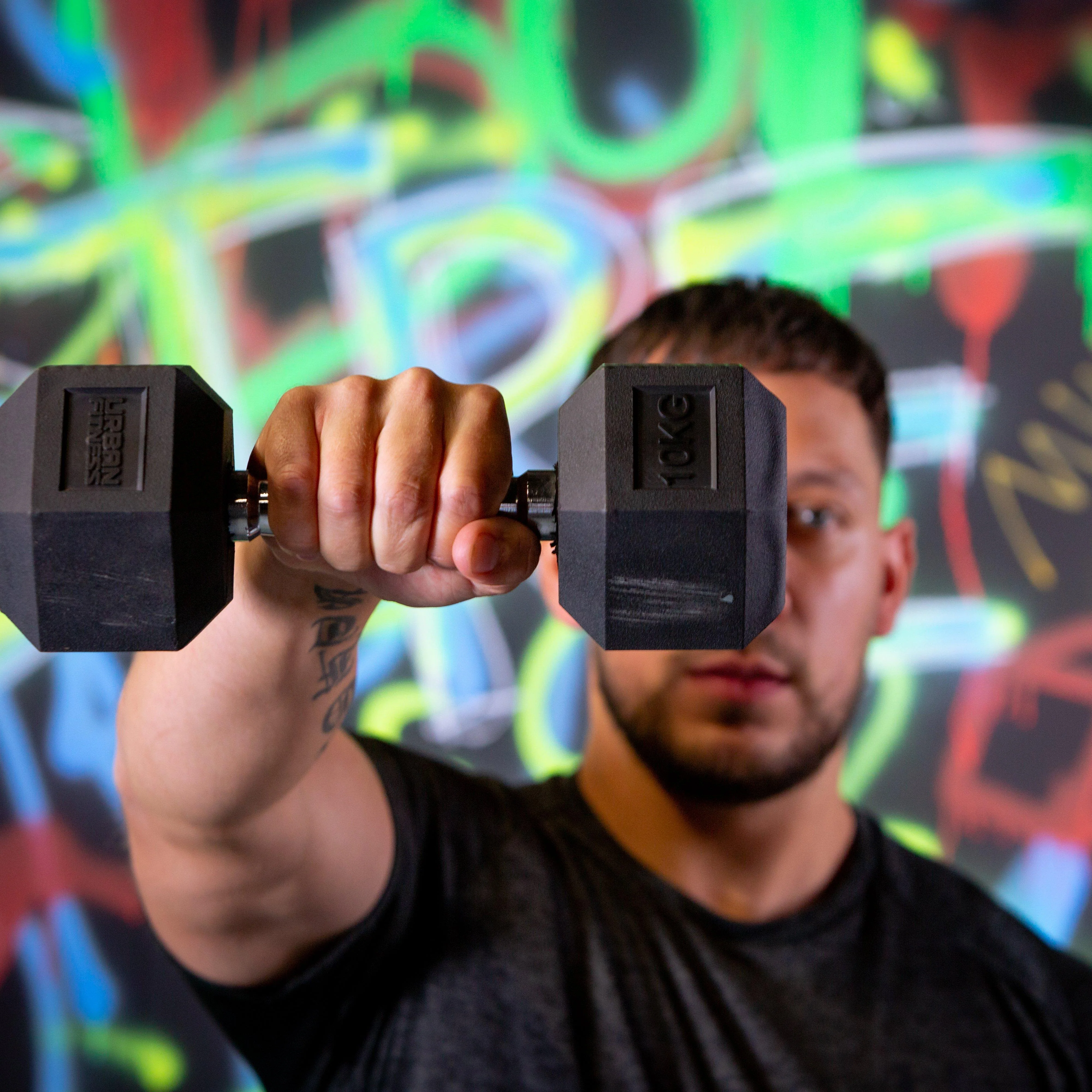 Pro Hex Dumbbells Pair 10kg - Image 2