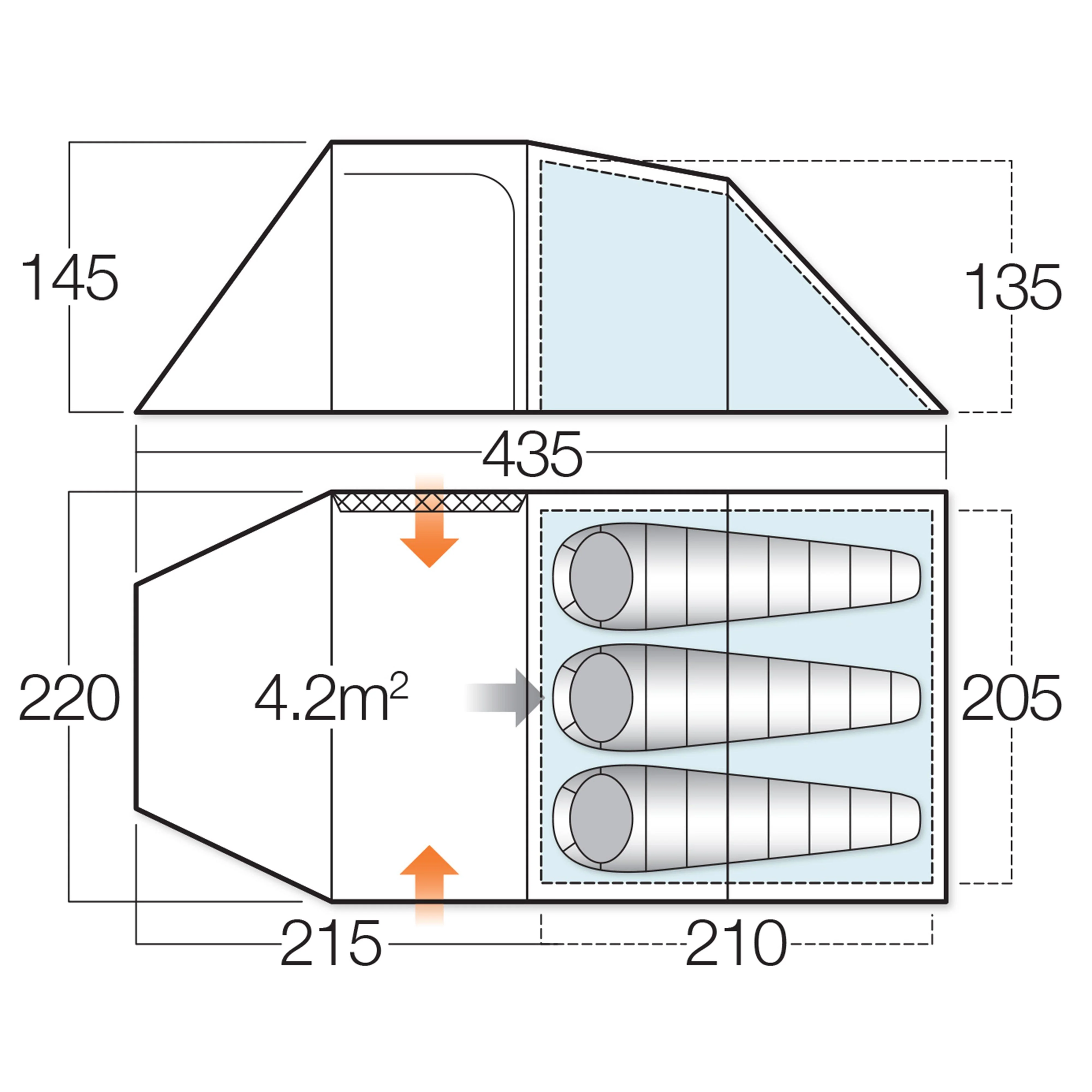 Beta 350XL 3 Person Tent - Image 2