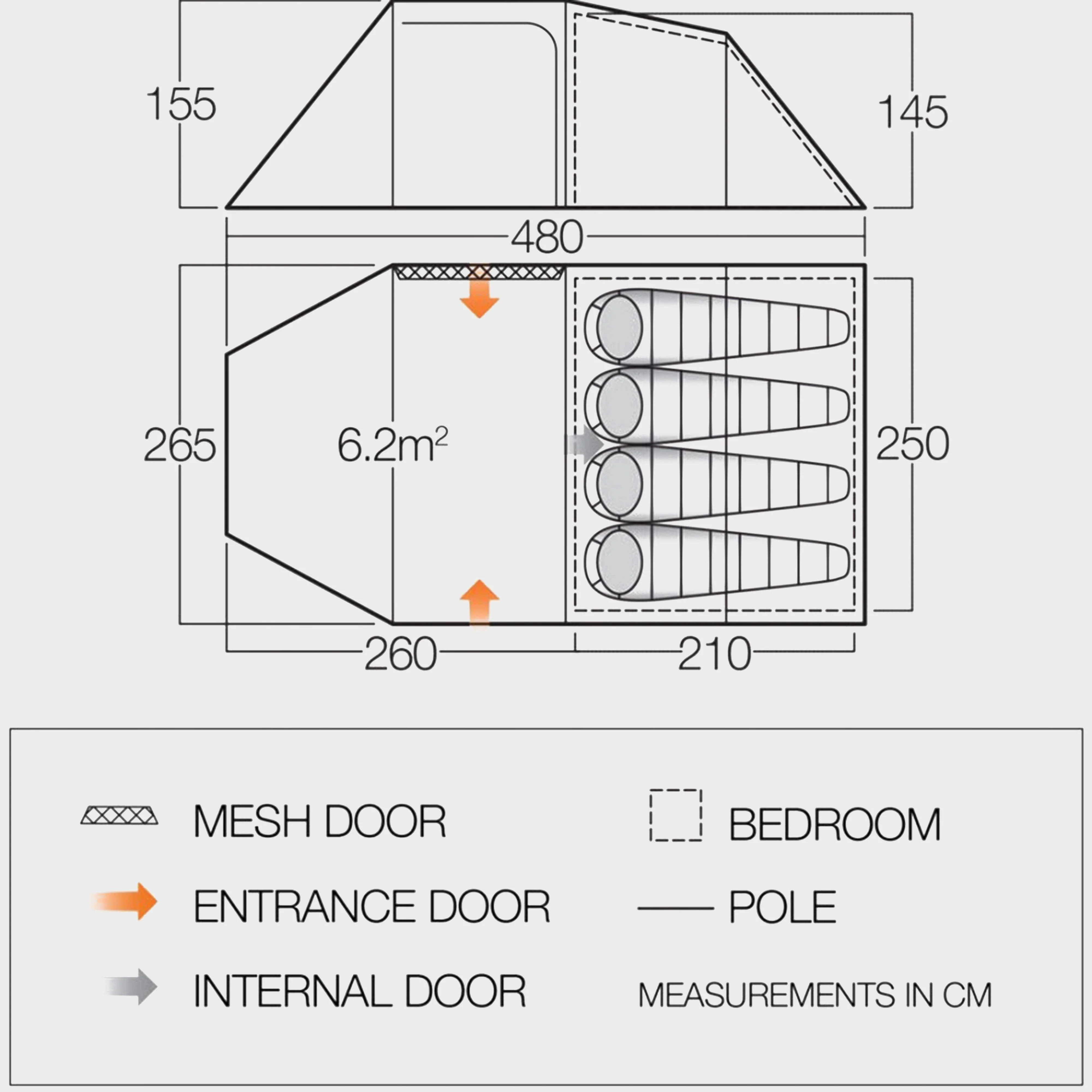 Beta 450 4 Person Tent (XL) - Image 2