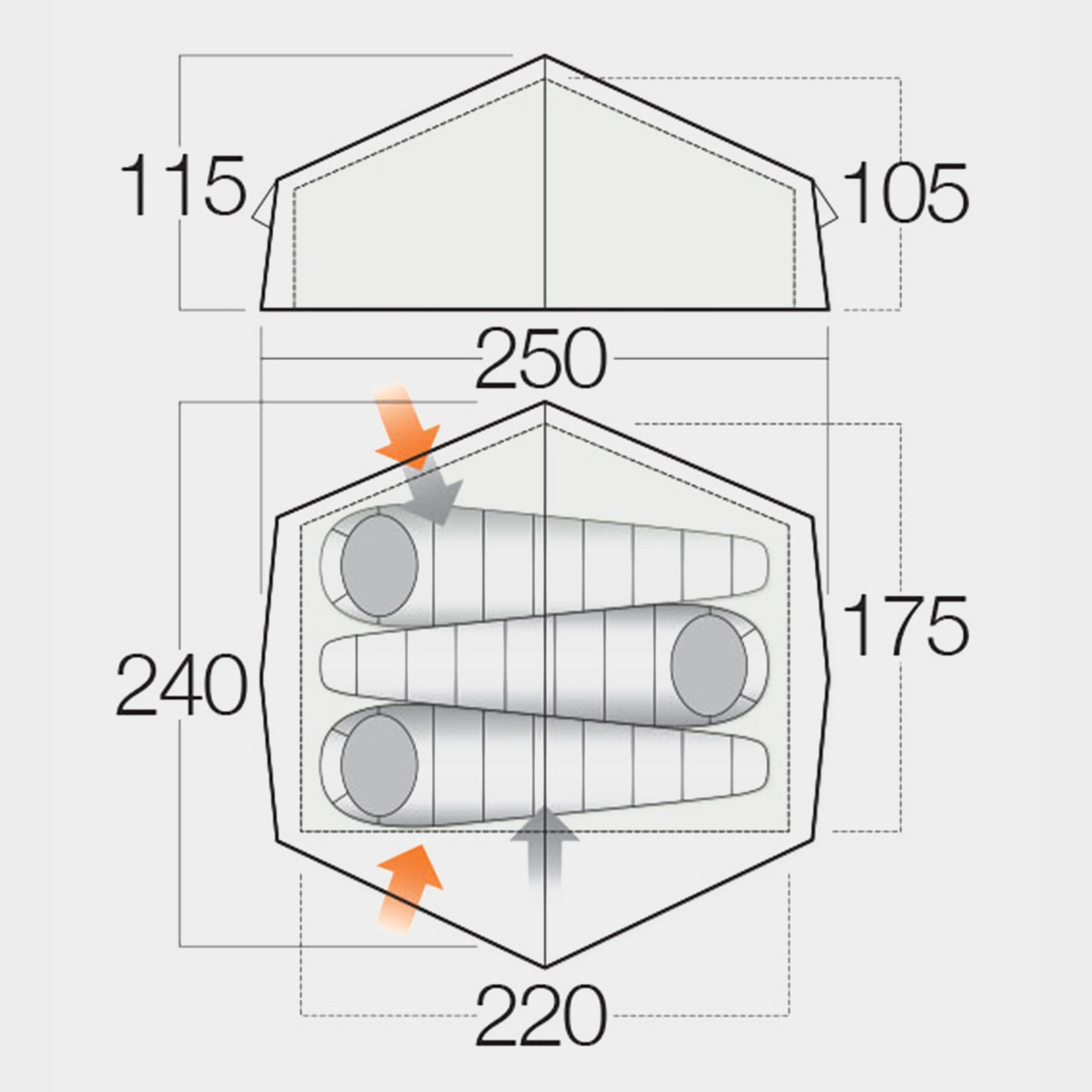 Nevis 300 3 Person Backpacking Tent - Image 2