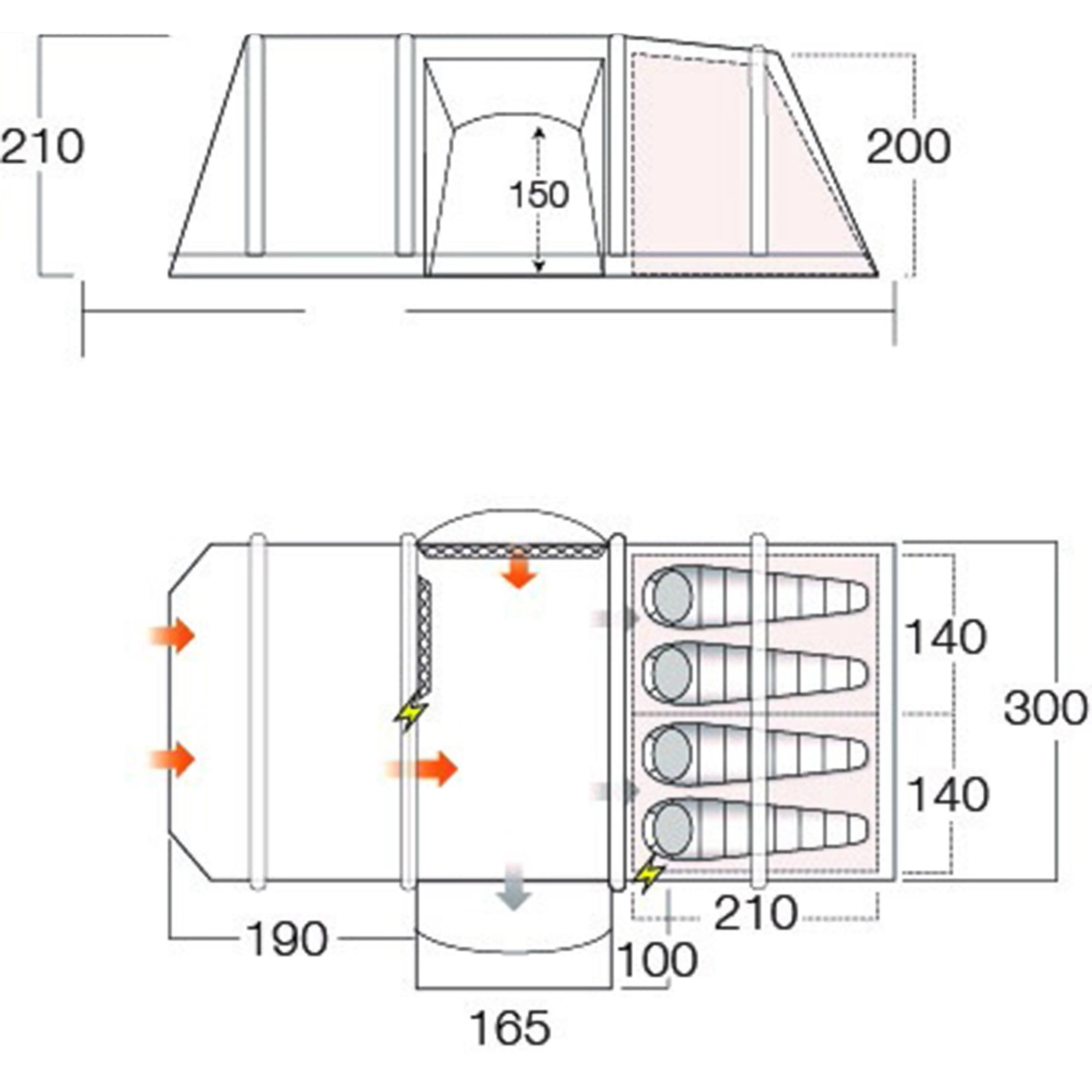 Refurbished Alderley Air 450 Tent - Image 2