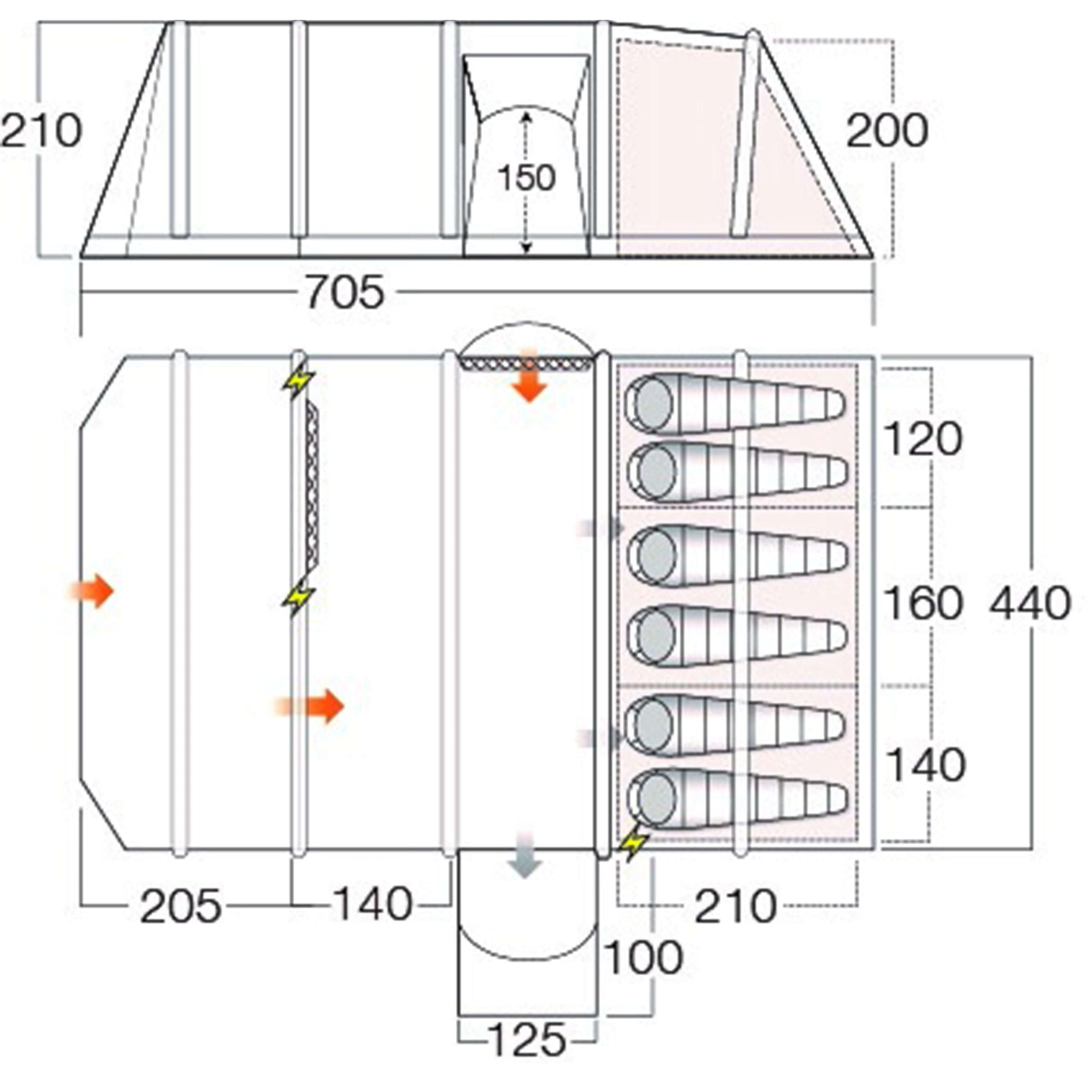 Refurbished Alderley Air 650XL Tent - Image 2