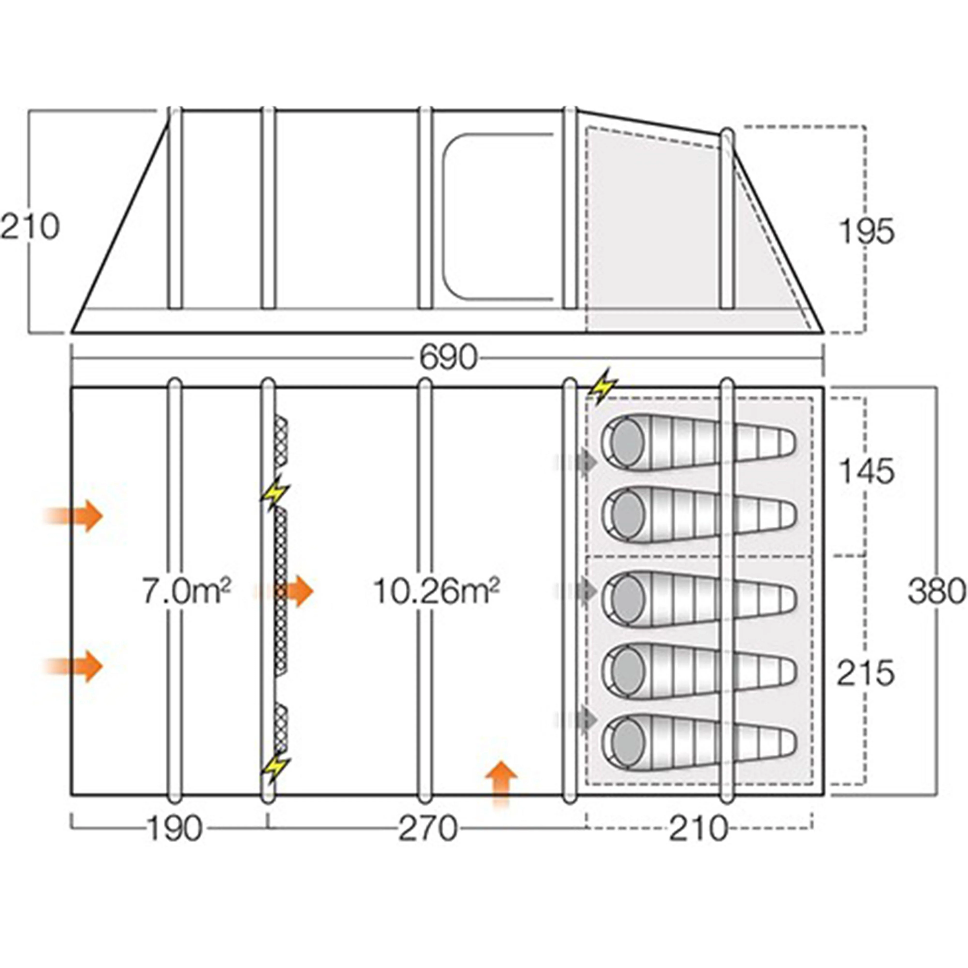 Refurbished Dovedale Air 550XL Tent - Image 2