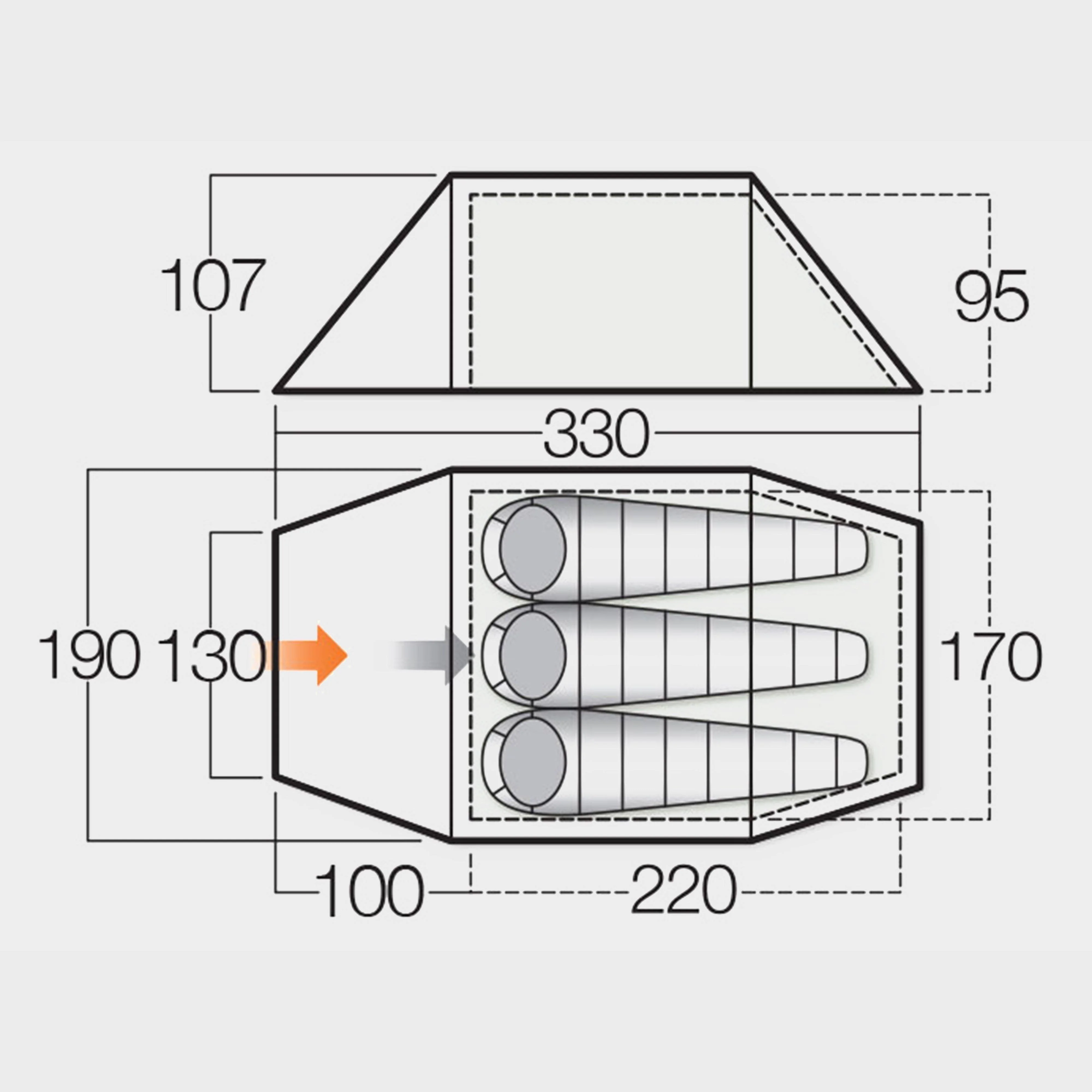 Scafell 300 3 Person Tent - Image 2