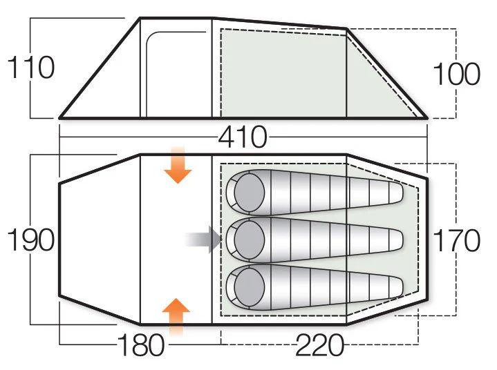 Scafell 300+ 3 Person Tent - Image 2