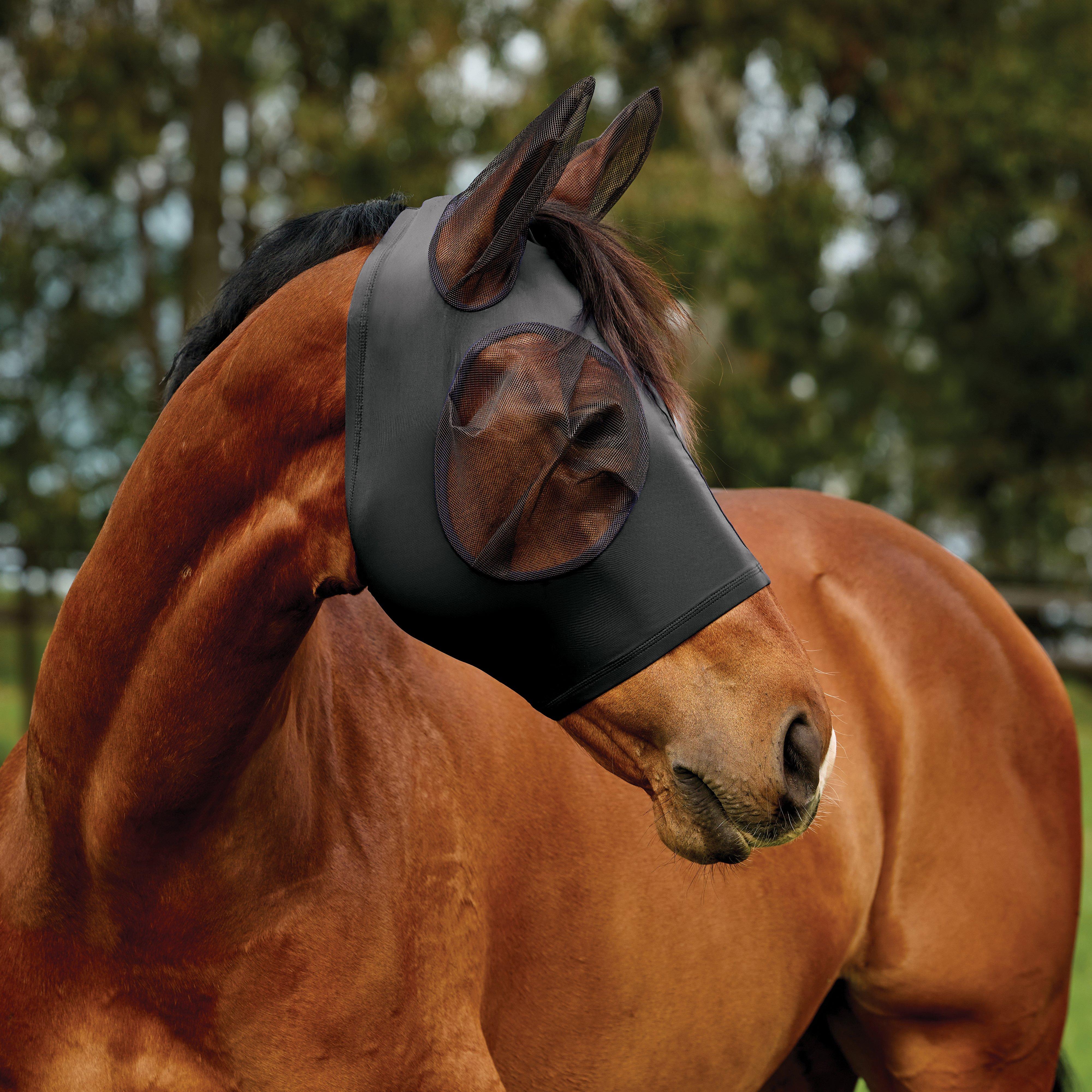 ComFiTec Deluxe Stretch Fly Mask with Ears Black - Image 3