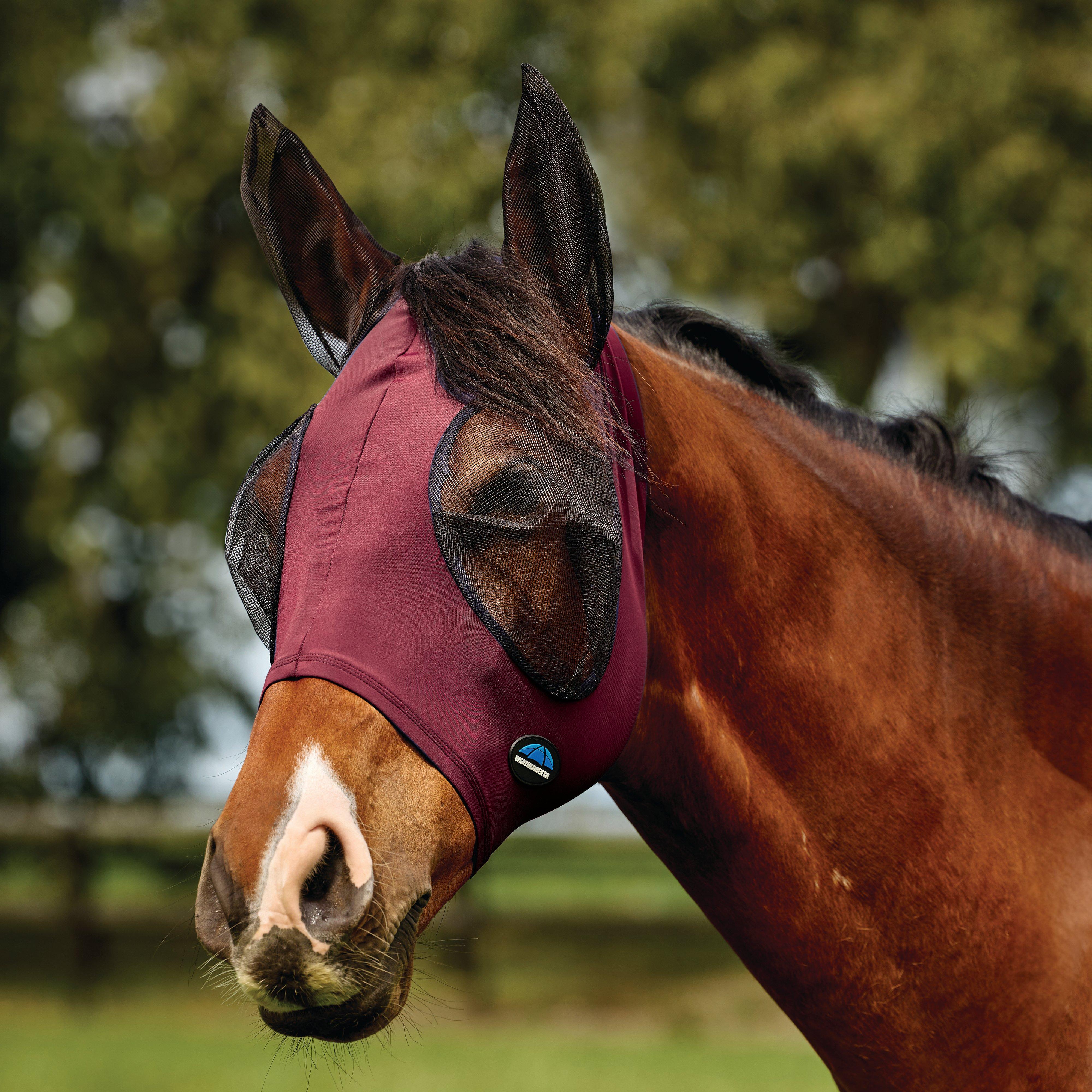 ComFiTec Deluxe Stretch Fly Mask with Ears Burgundy - Image 4
