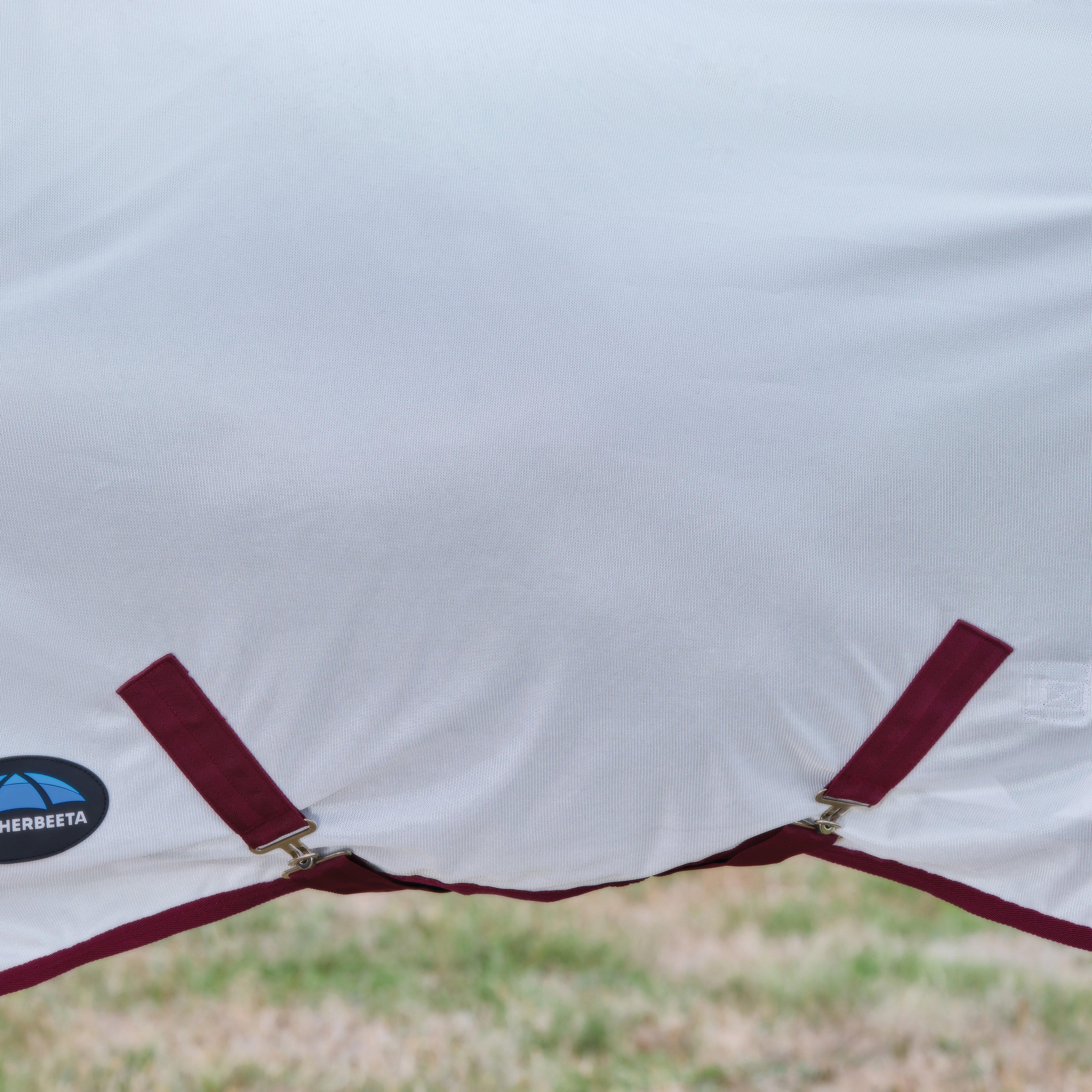 ComFiTec Essential Combo Neck Fly Sheet White/Burgundy - Image 4