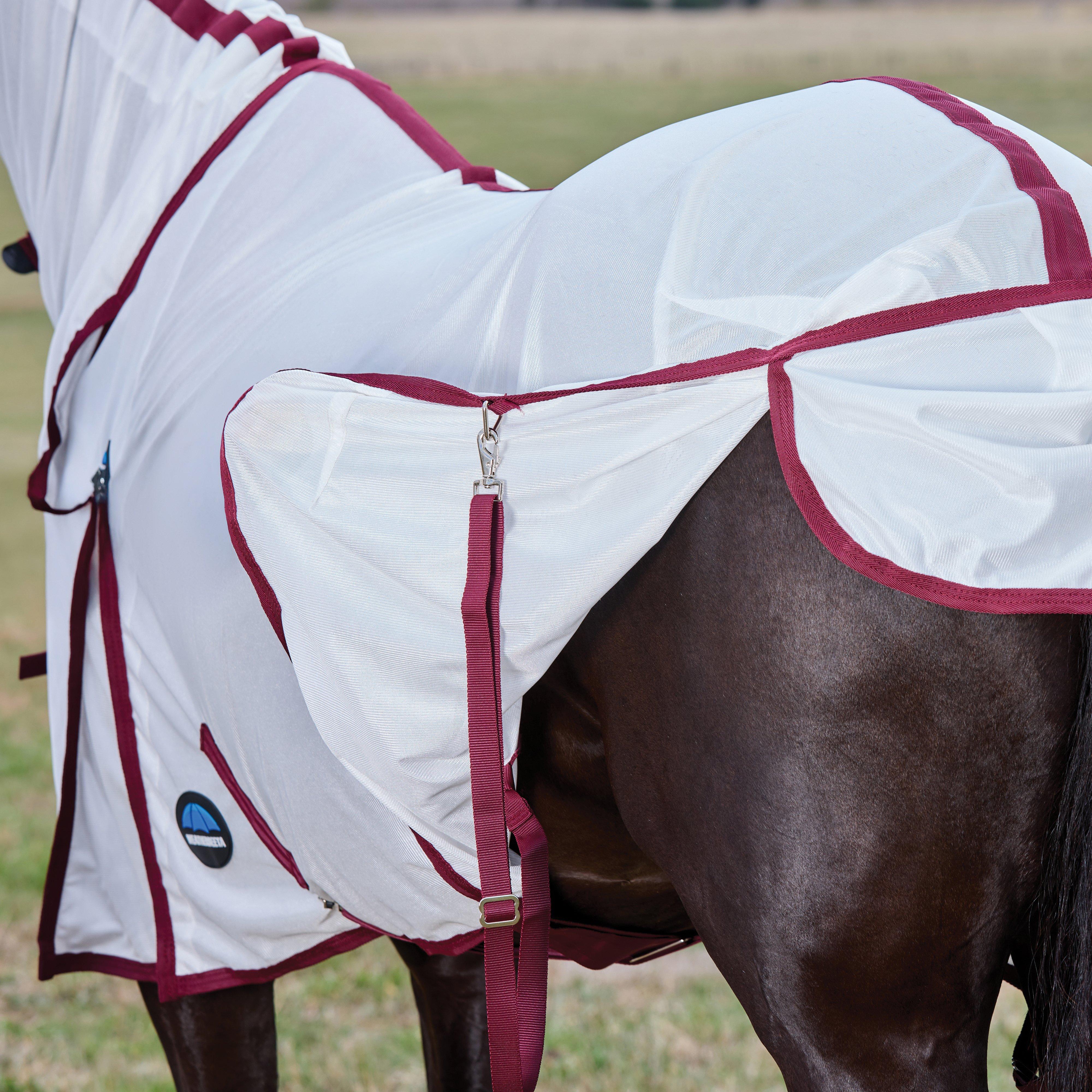 ComFiTec Essential Combo Neck Fly Sheet White/Burgundy - Image 6