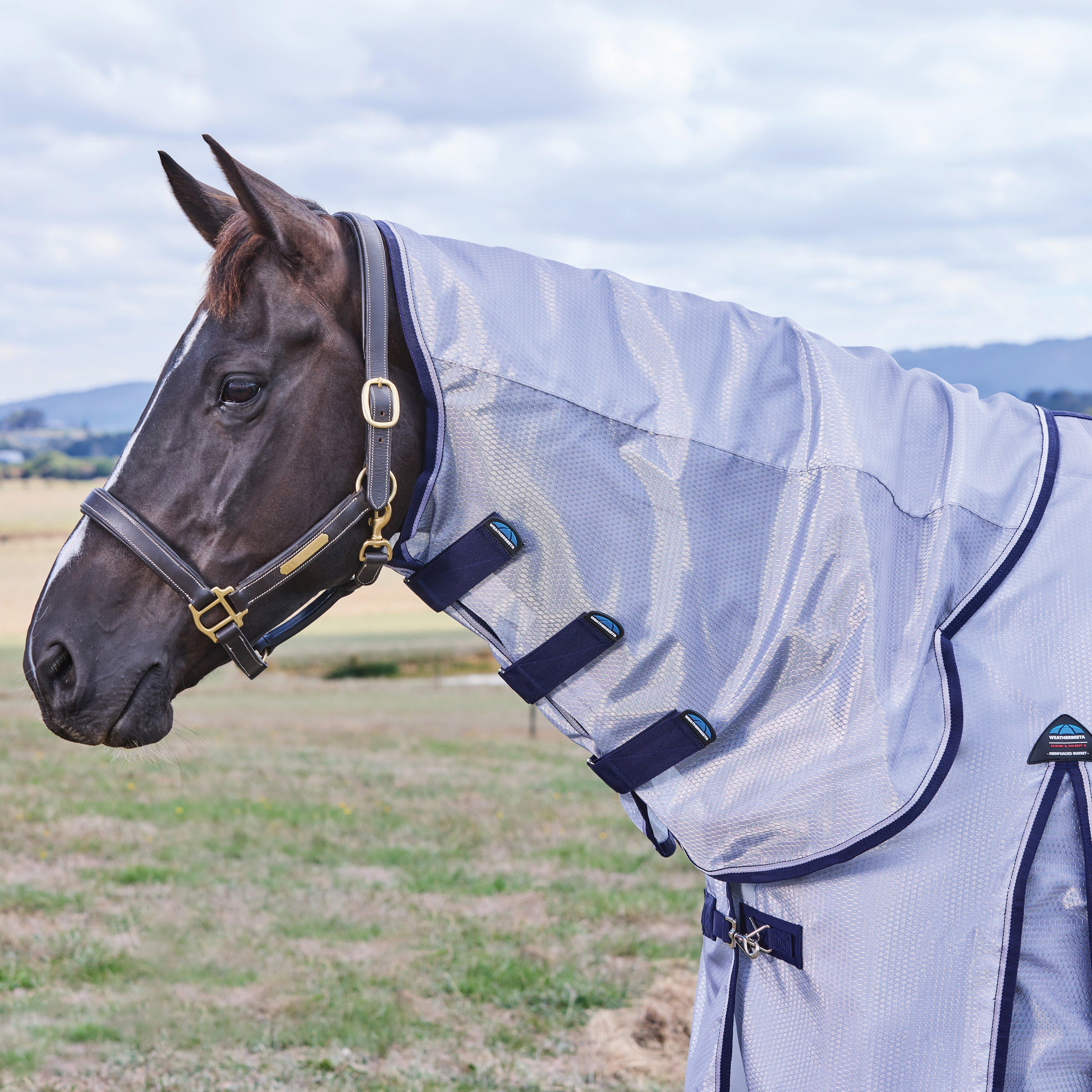 ComFiTec Hexi Shield Combo Neck Fly Sheet Silver/Navy/White - Image 2