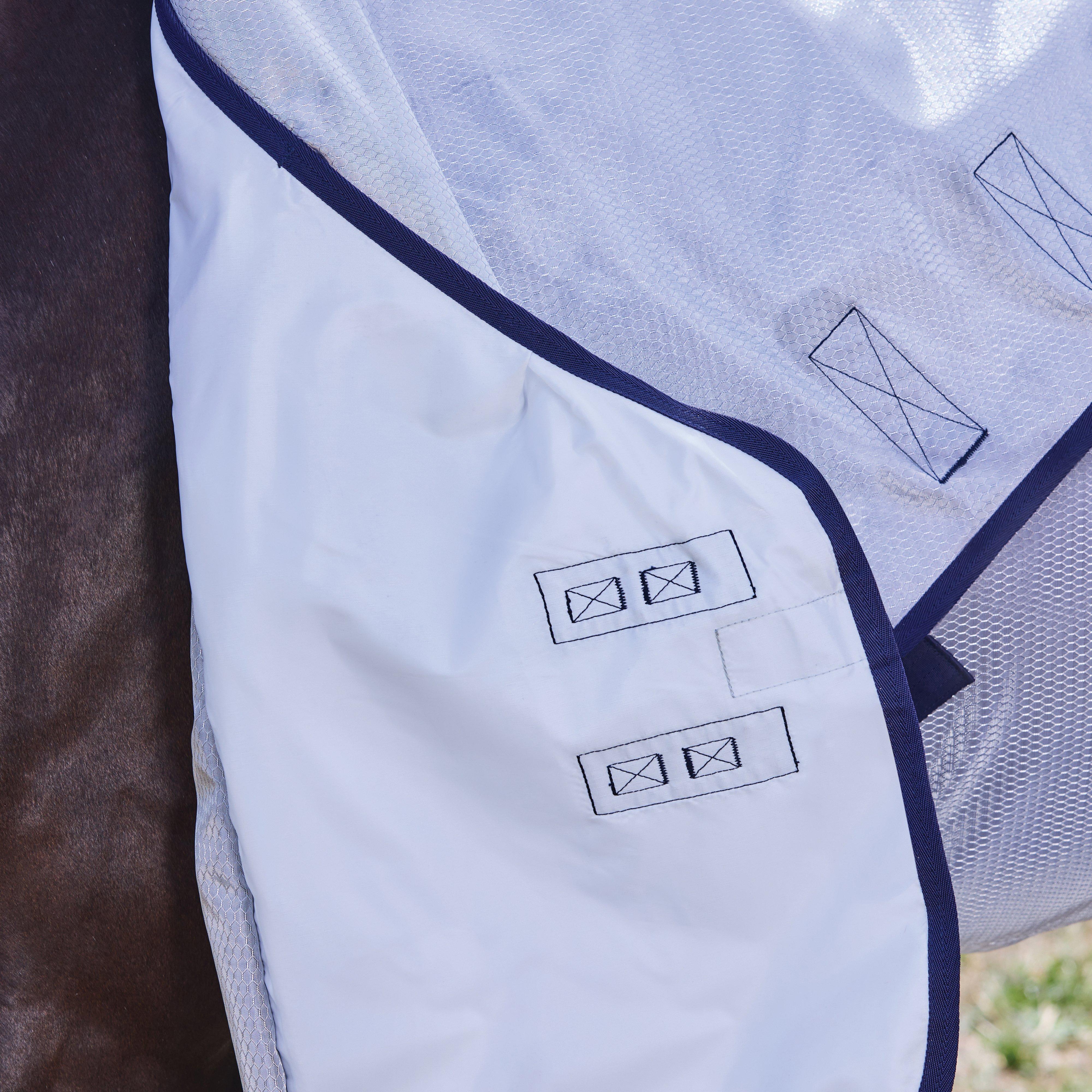 ComFiTec Hexi Shield Combo Neck Fly Sheet Silver/Navy/White - Image 6