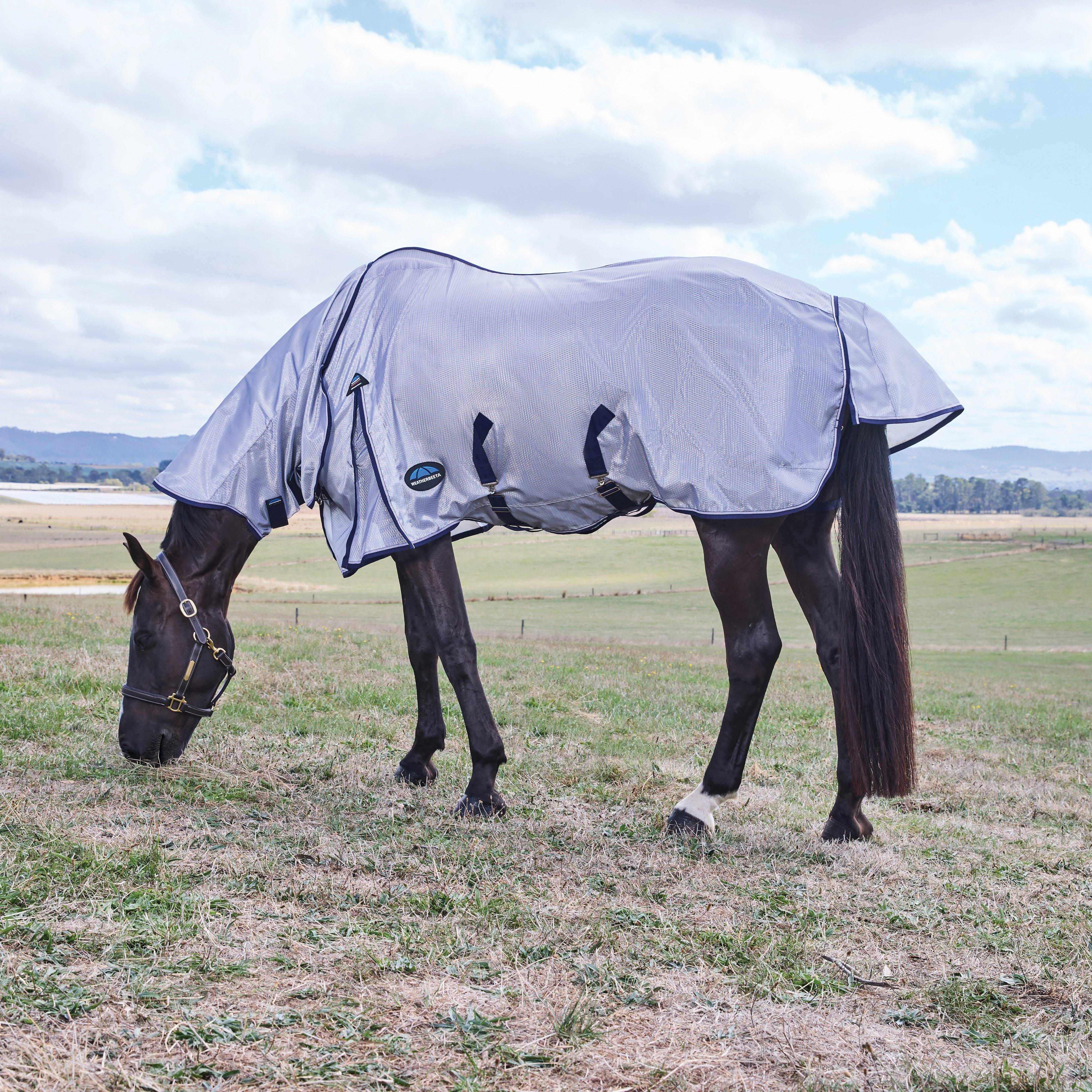 ComFiTec Hexi Shield Combo Neck Fly Sheet Silver/Navy/White - Image 9