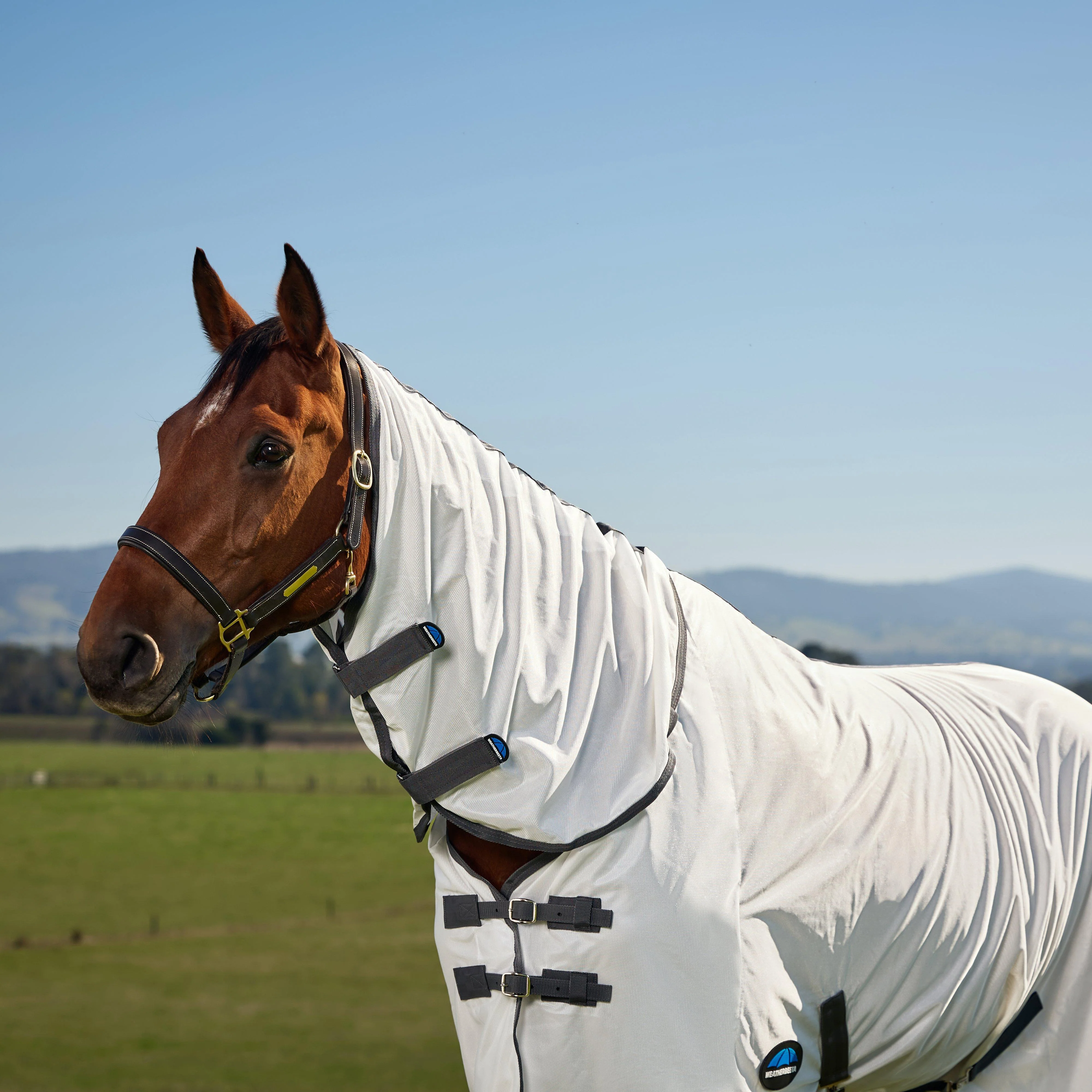 ComFiTec Tyro Combo Neck Fly Sheet  White/Charcoal - Image 2