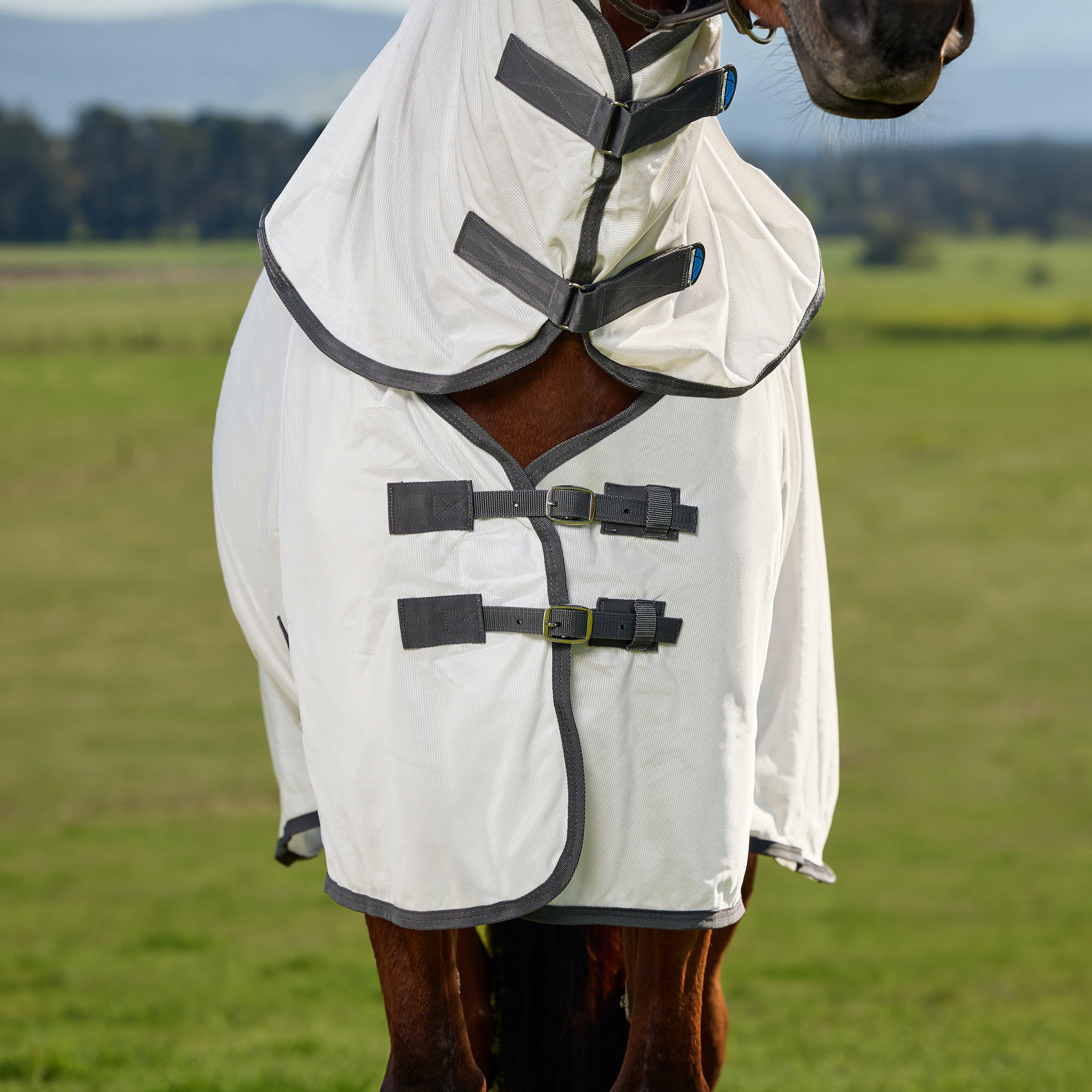 ComFiTec Tyro Combo Neck Fly Sheet  White/Charcoal - Image 3