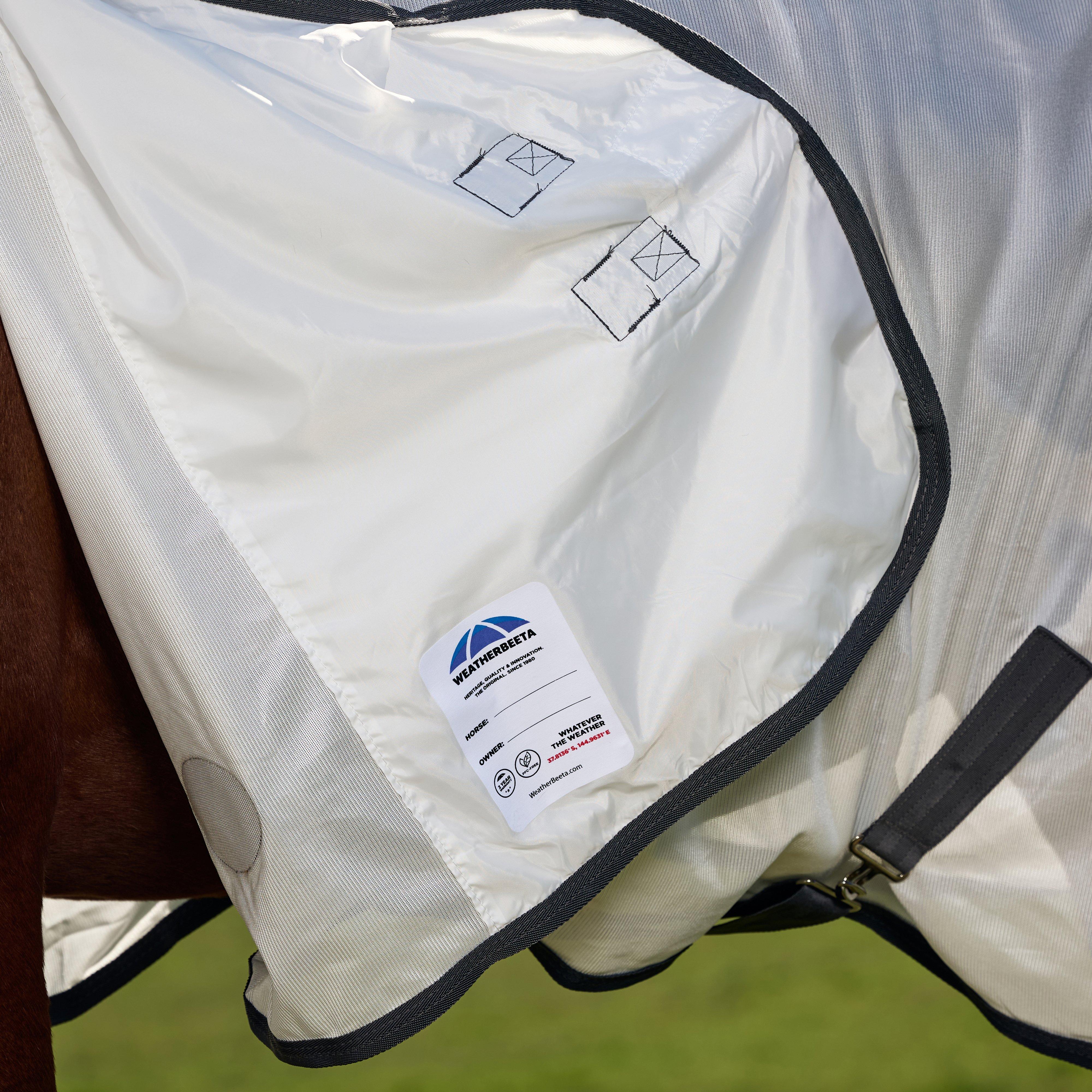 ComFiTec Tyro Combo Neck Fly Sheet  White/Charcoal - Image 6