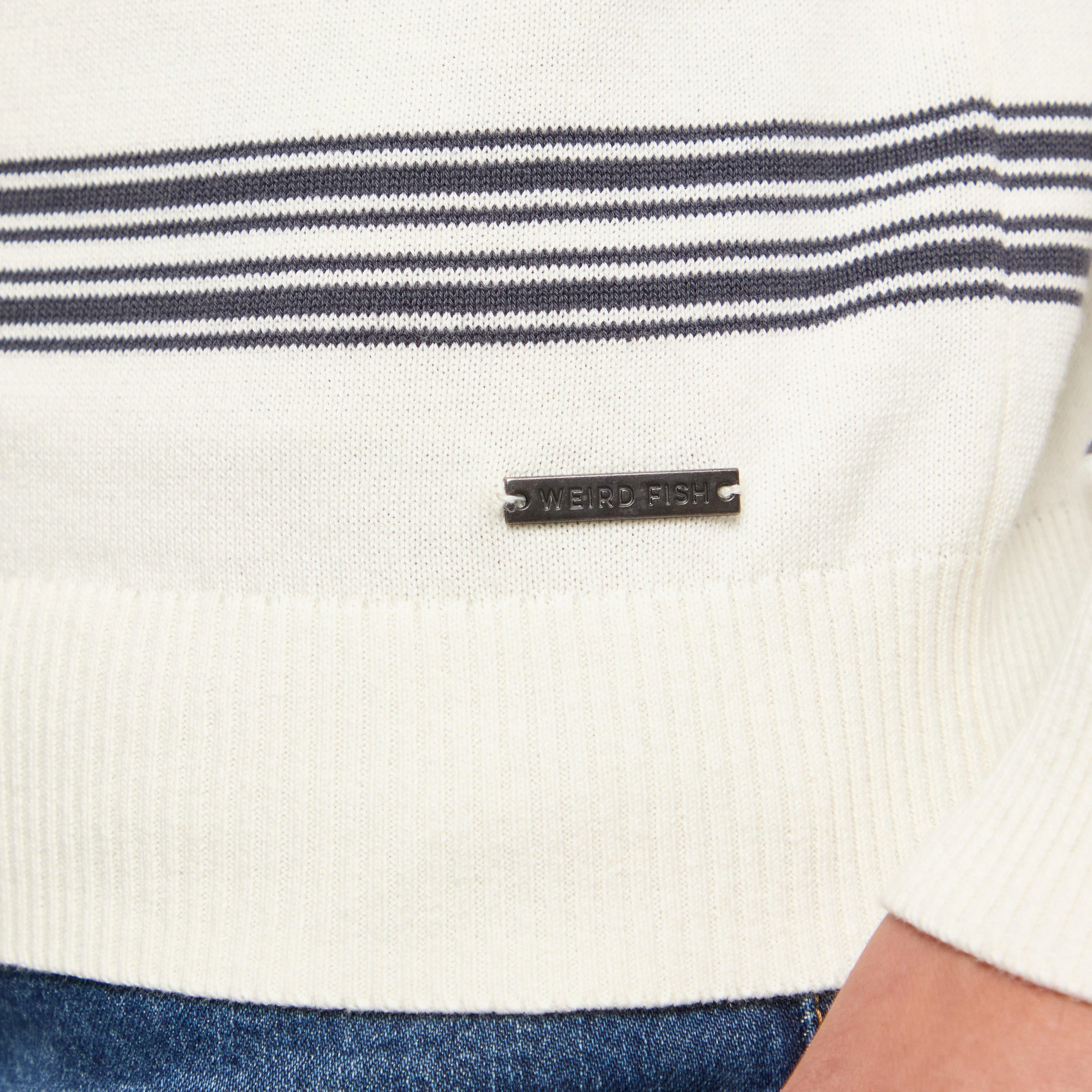 Men's Gunnar 1/4 Zip Fine Knit Stripe Jumper - Image 3