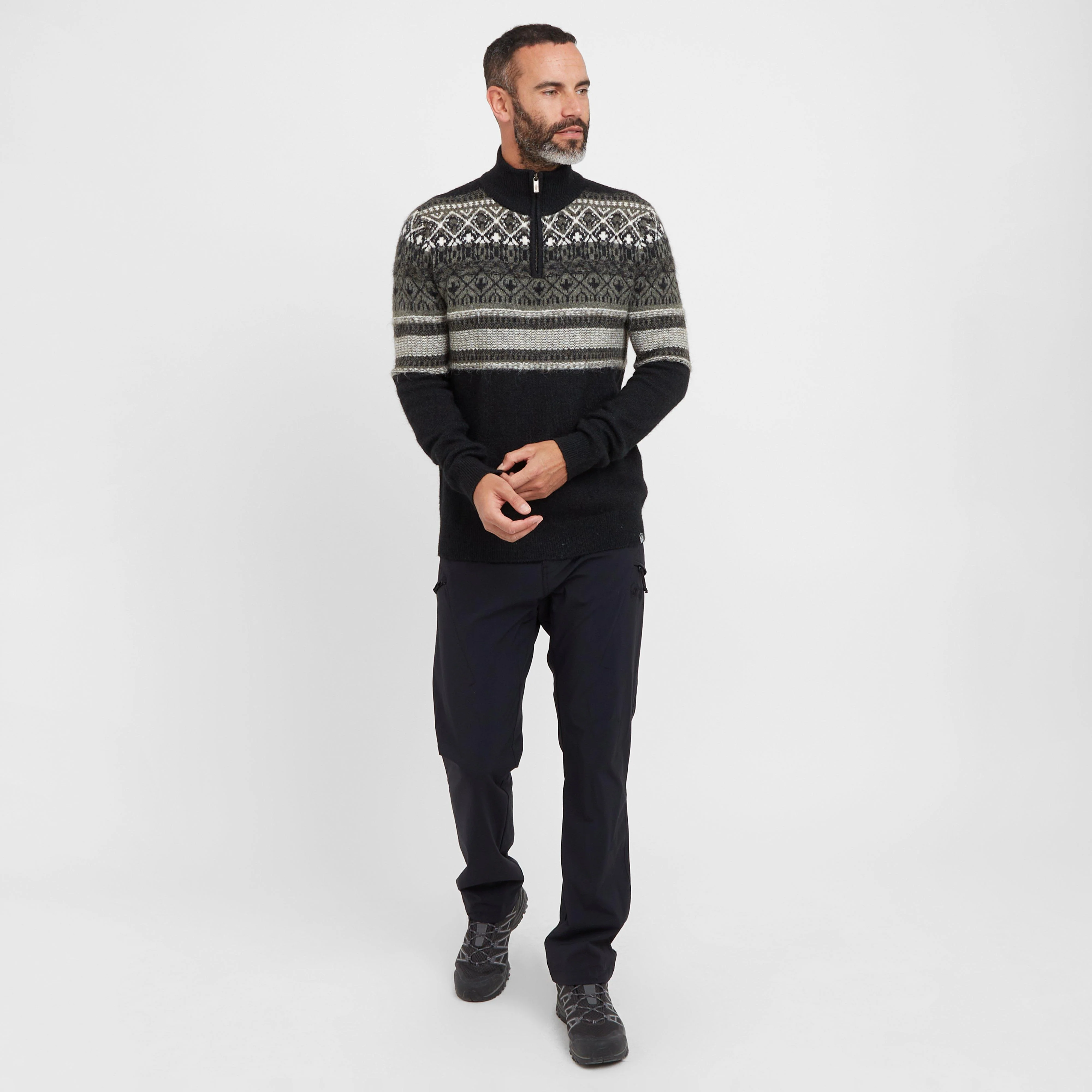 Men’s Yarmouth Fair Isle Half Zip Sweater - Image 3
