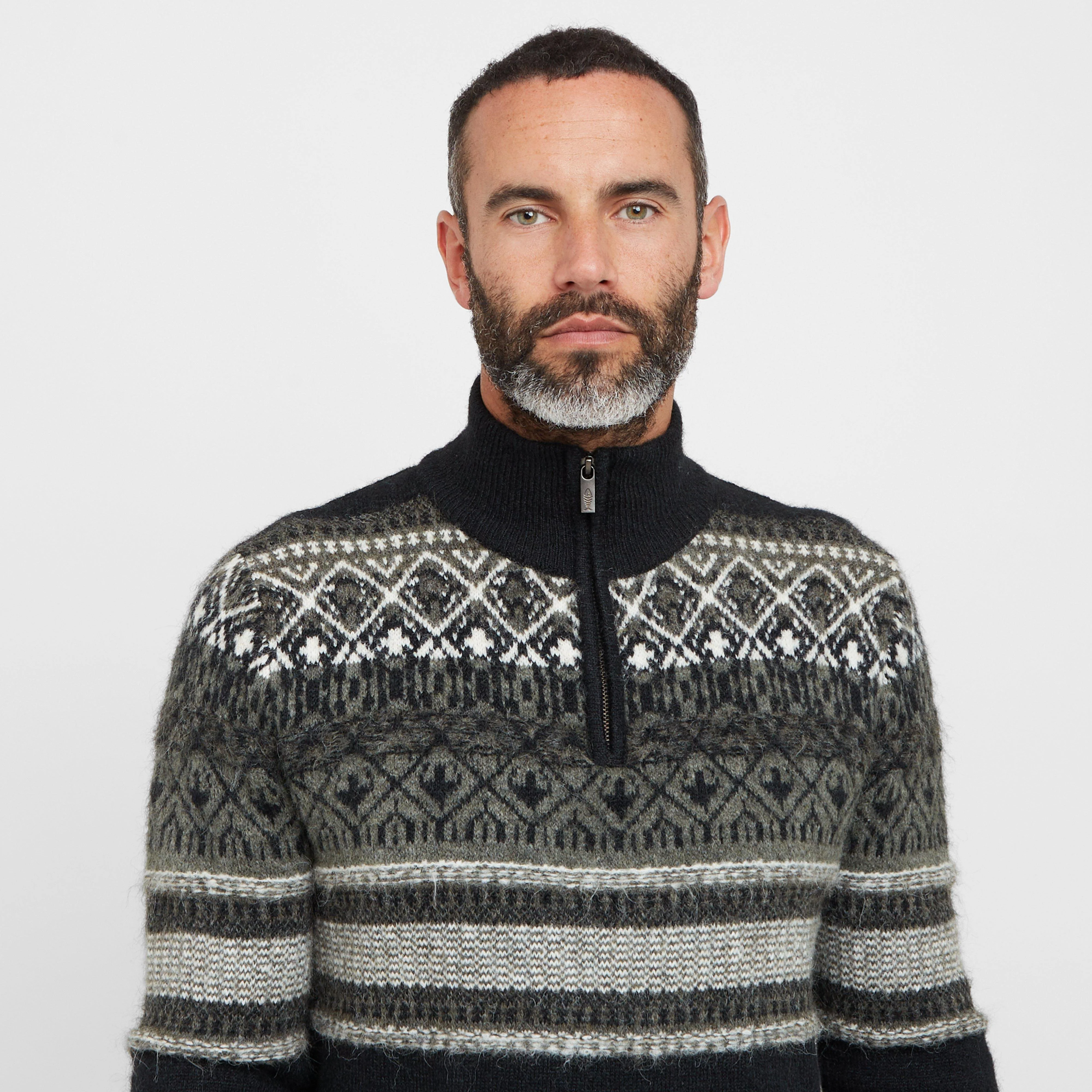 Men’s Yarmouth Fair Isle Half Zip Sweater - Image 5