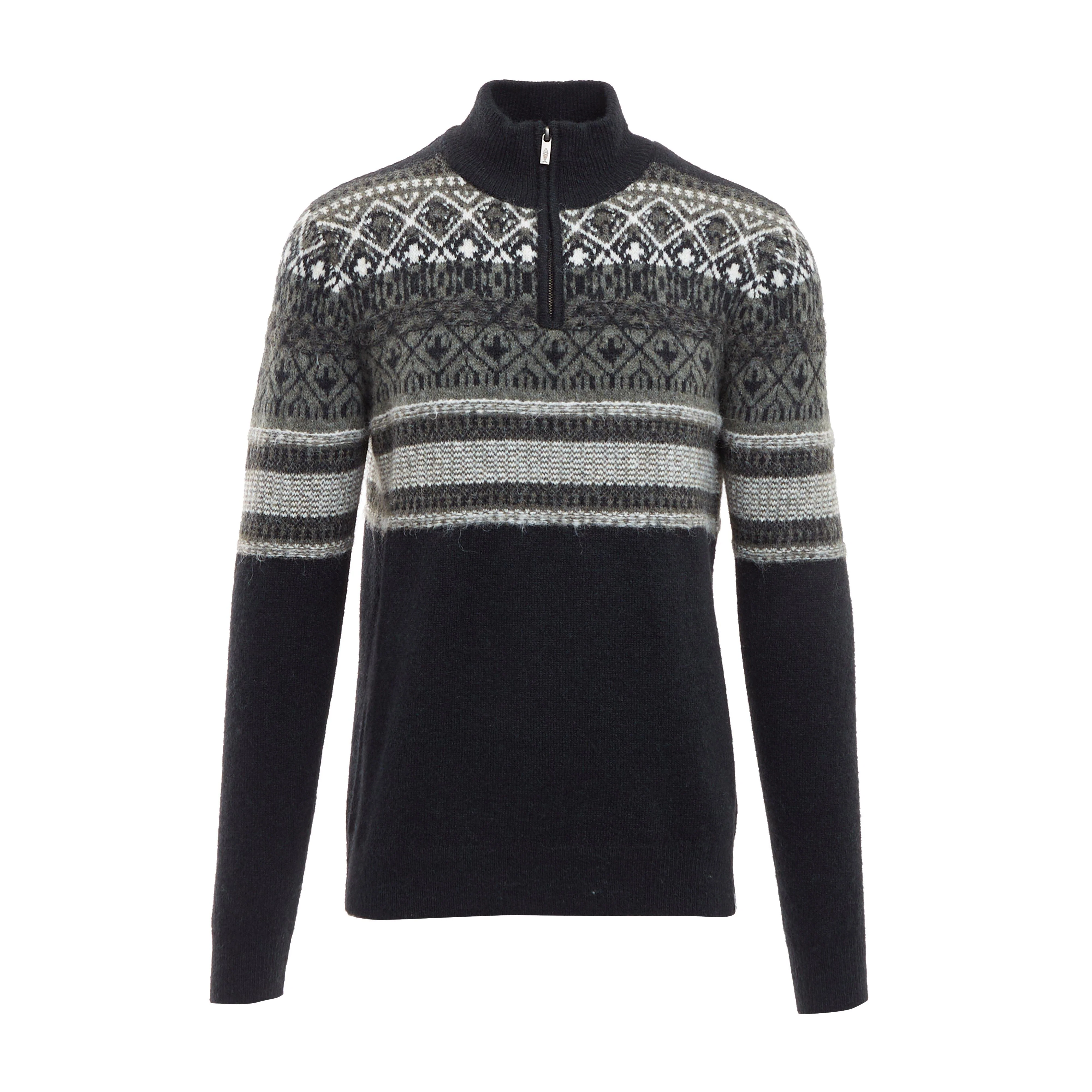 Men’s Yarmouth Fair Isle Half Zip Sweater - Image 6