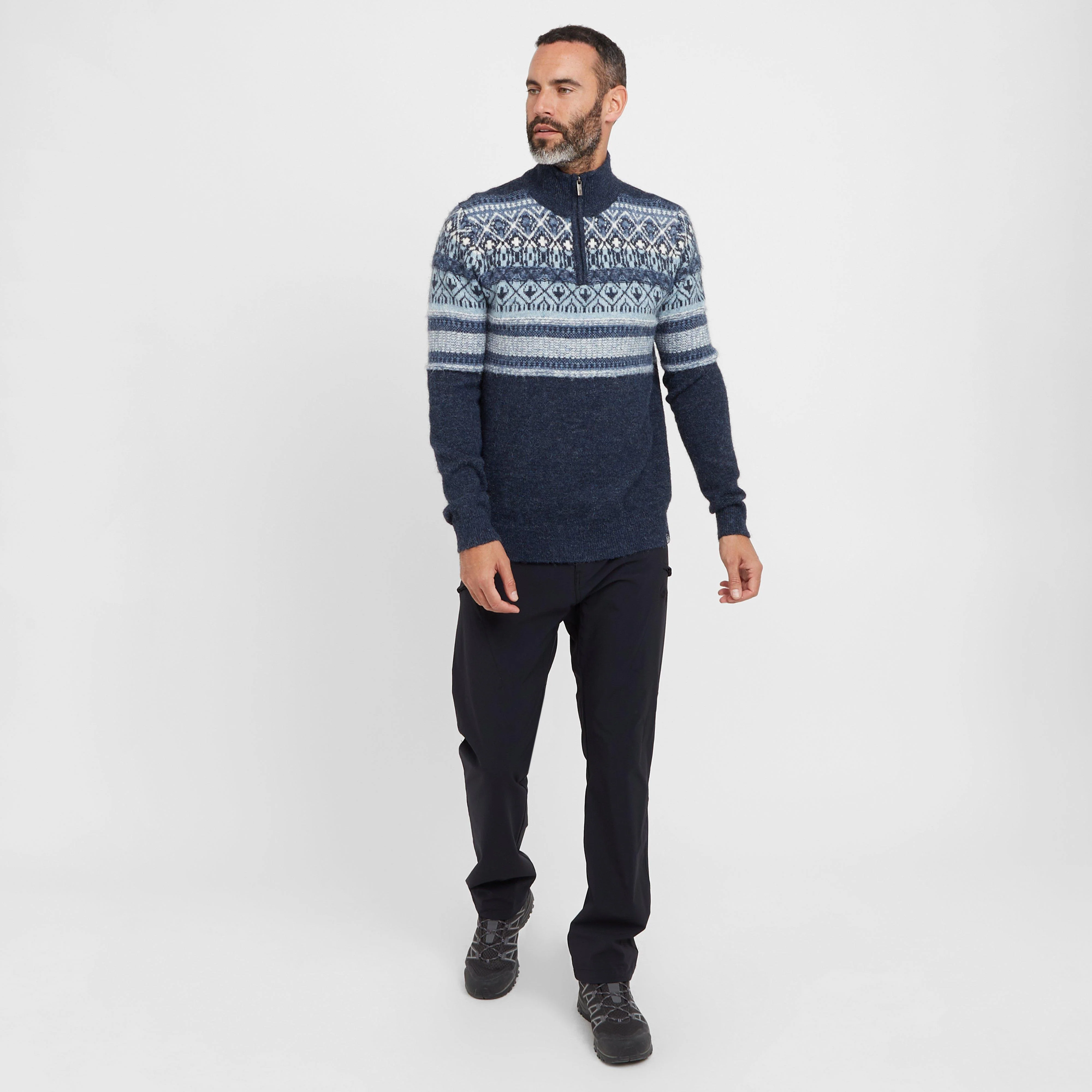 Men’s Yarmouth Fair Isle Half Zip Sweater - Image 3
