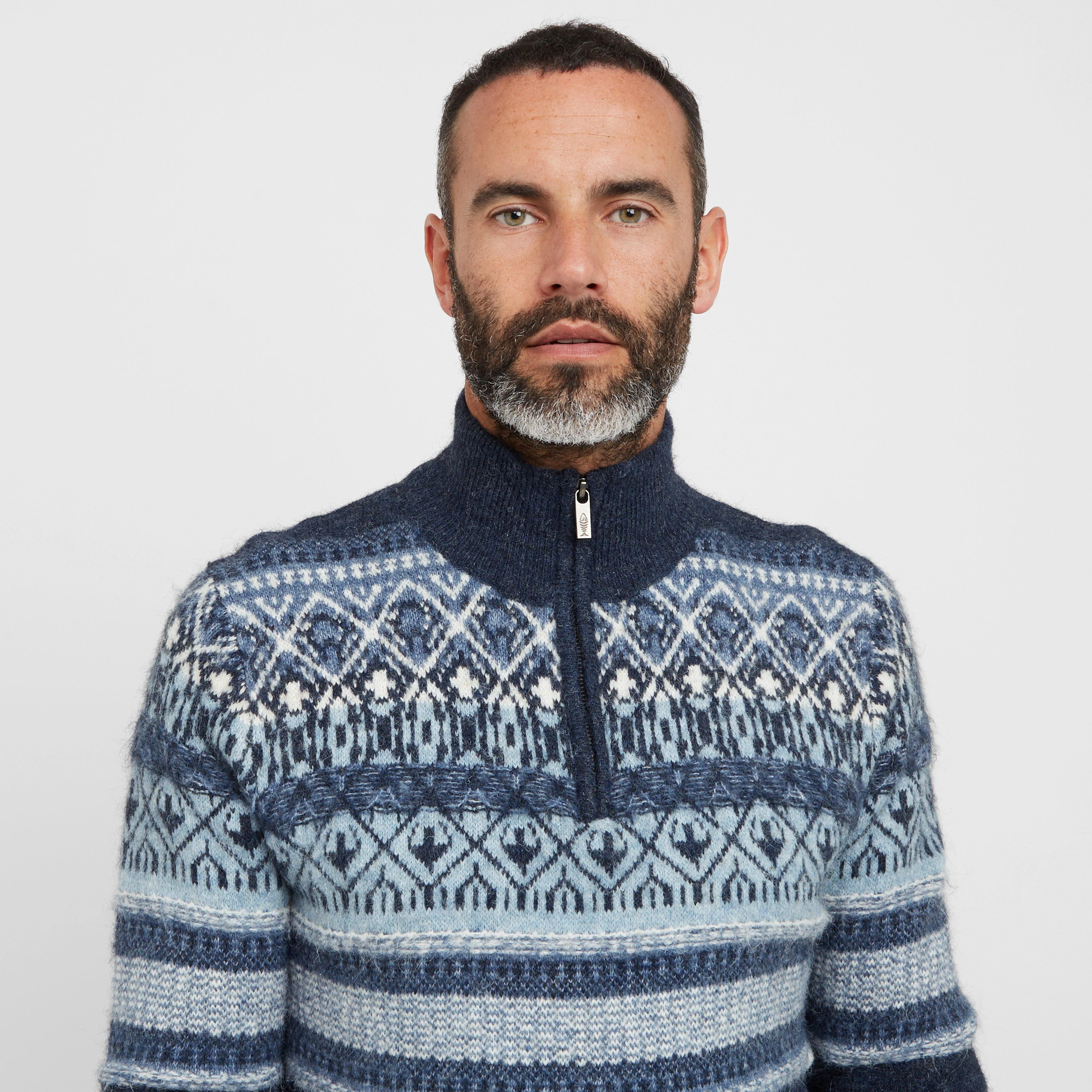 Men’s Yarmouth Fair Isle Half Zip Sweater - Image 5