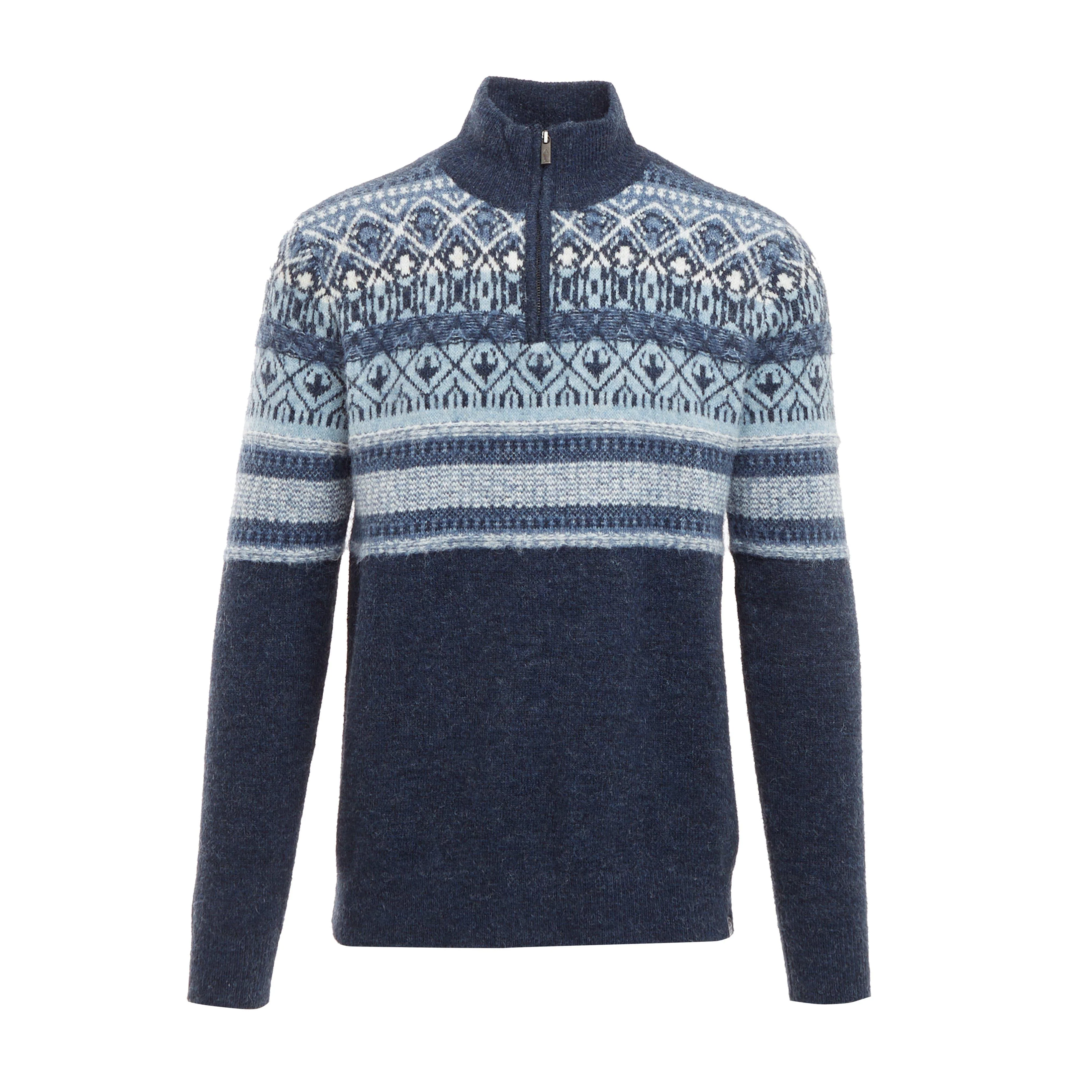 Men’s Yarmouth Fair Isle Half Zip Sweater - Image 6