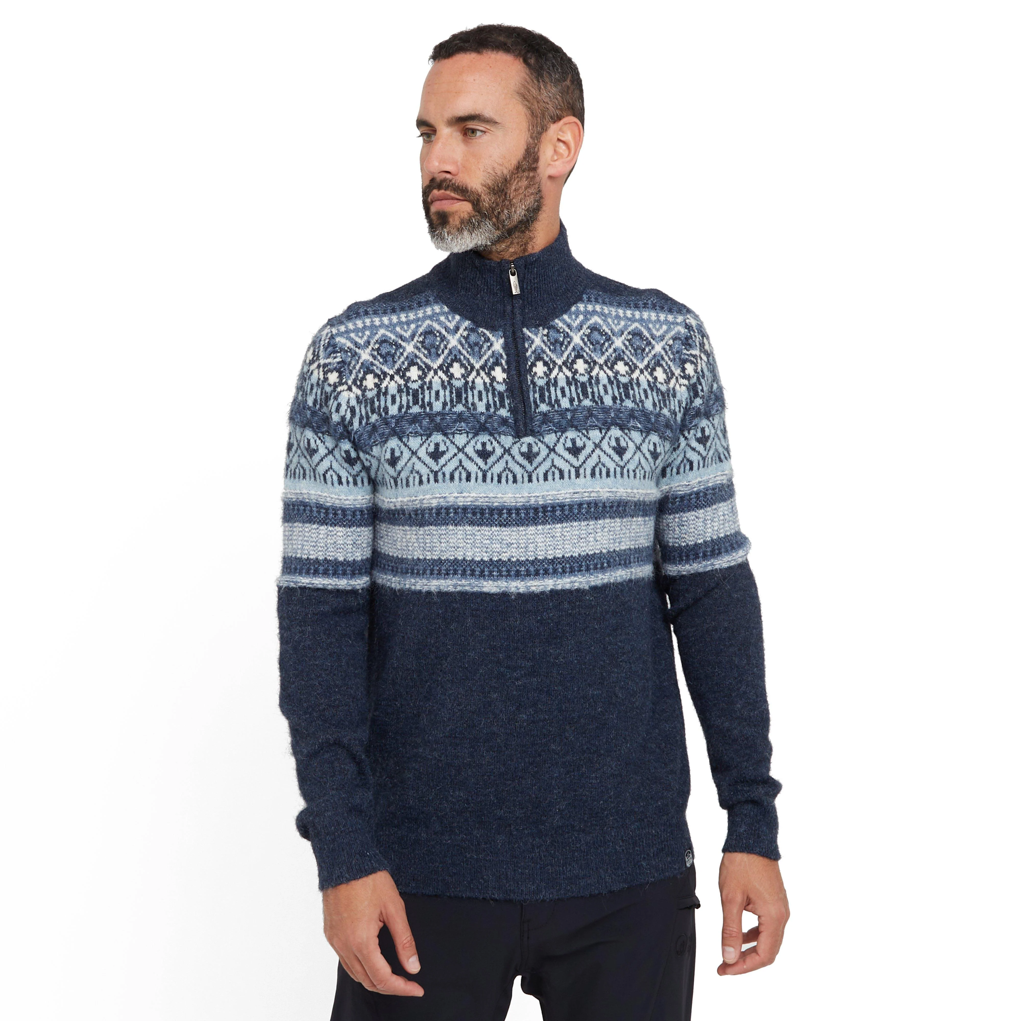 Men’s Yarmouth Fair Isle Half Zip Sweater - Image 7