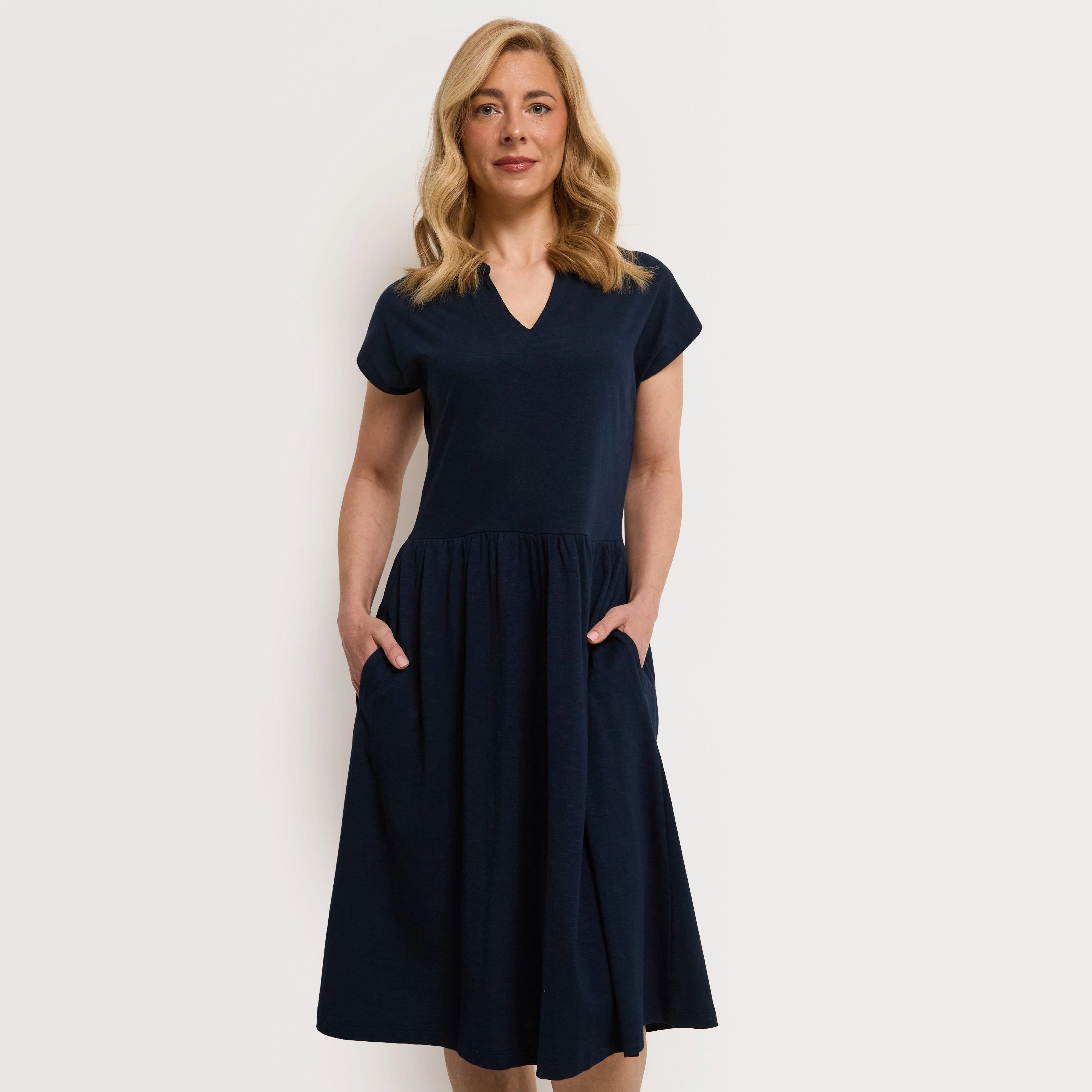 Women's Lilly Plain Jersey Notch Neck Dress - Image 2