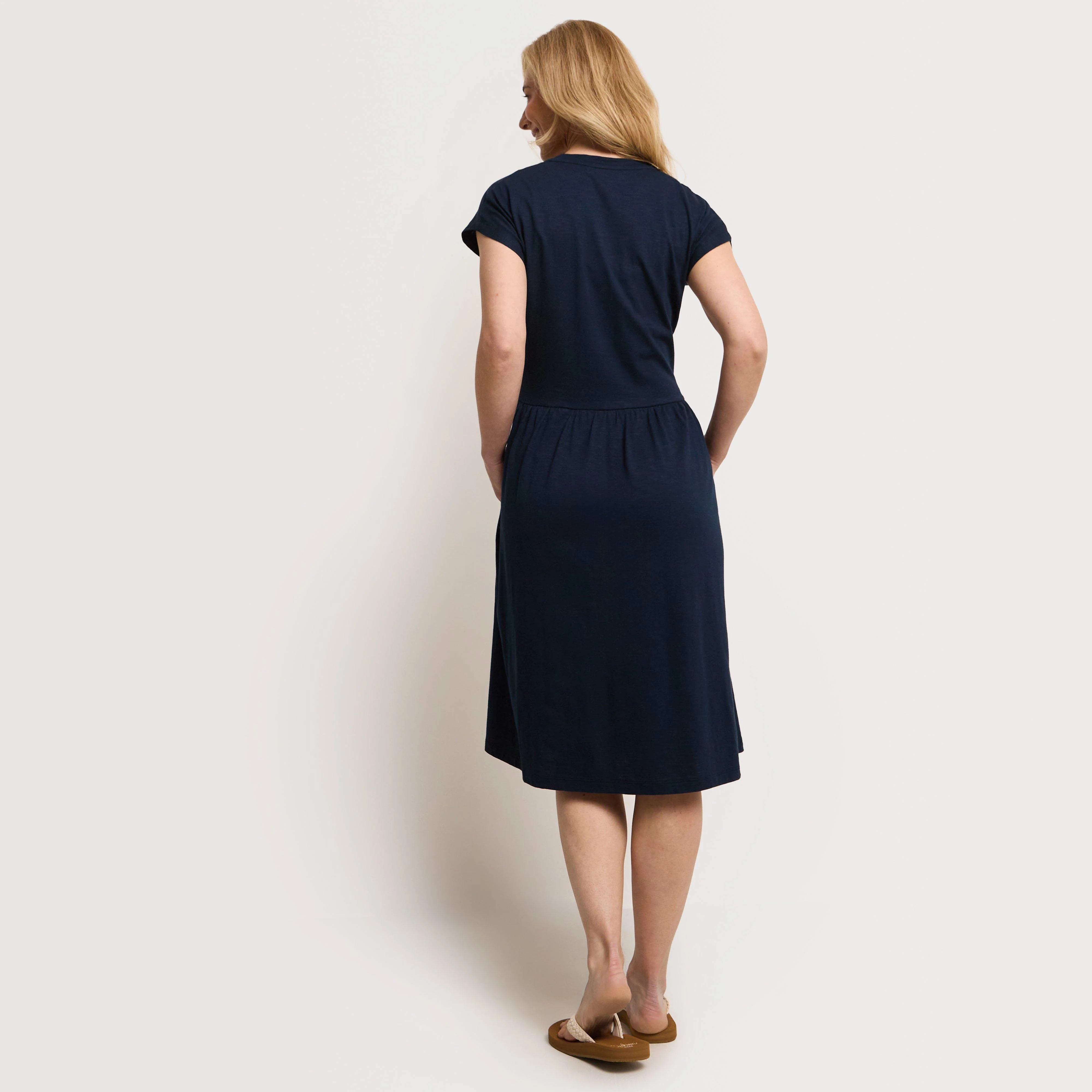 Women's Lilly Plain Jersey Notch Neck Dress - Image 4