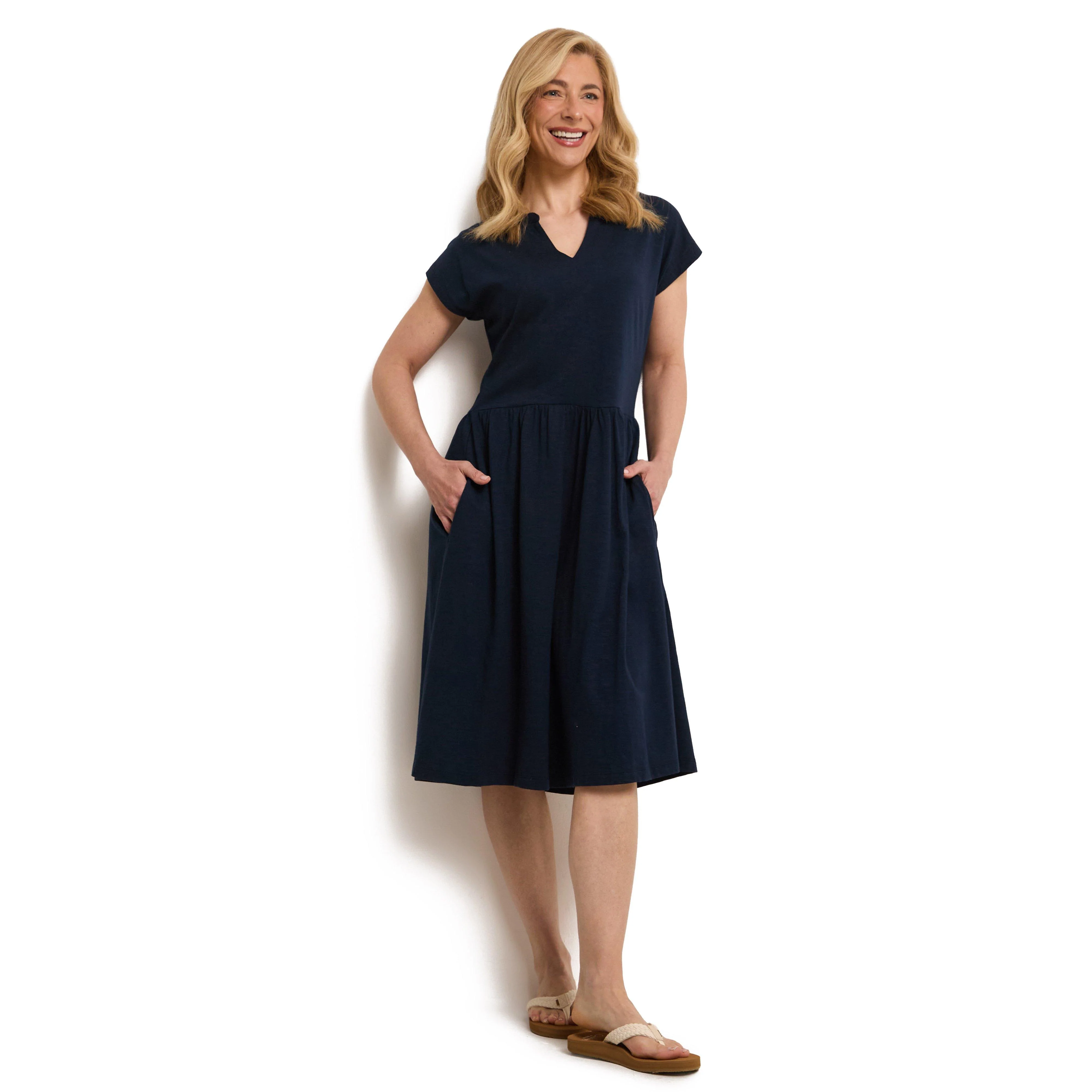 Women's Lilly Plain Jersey Notch Neck Dress - Image 5