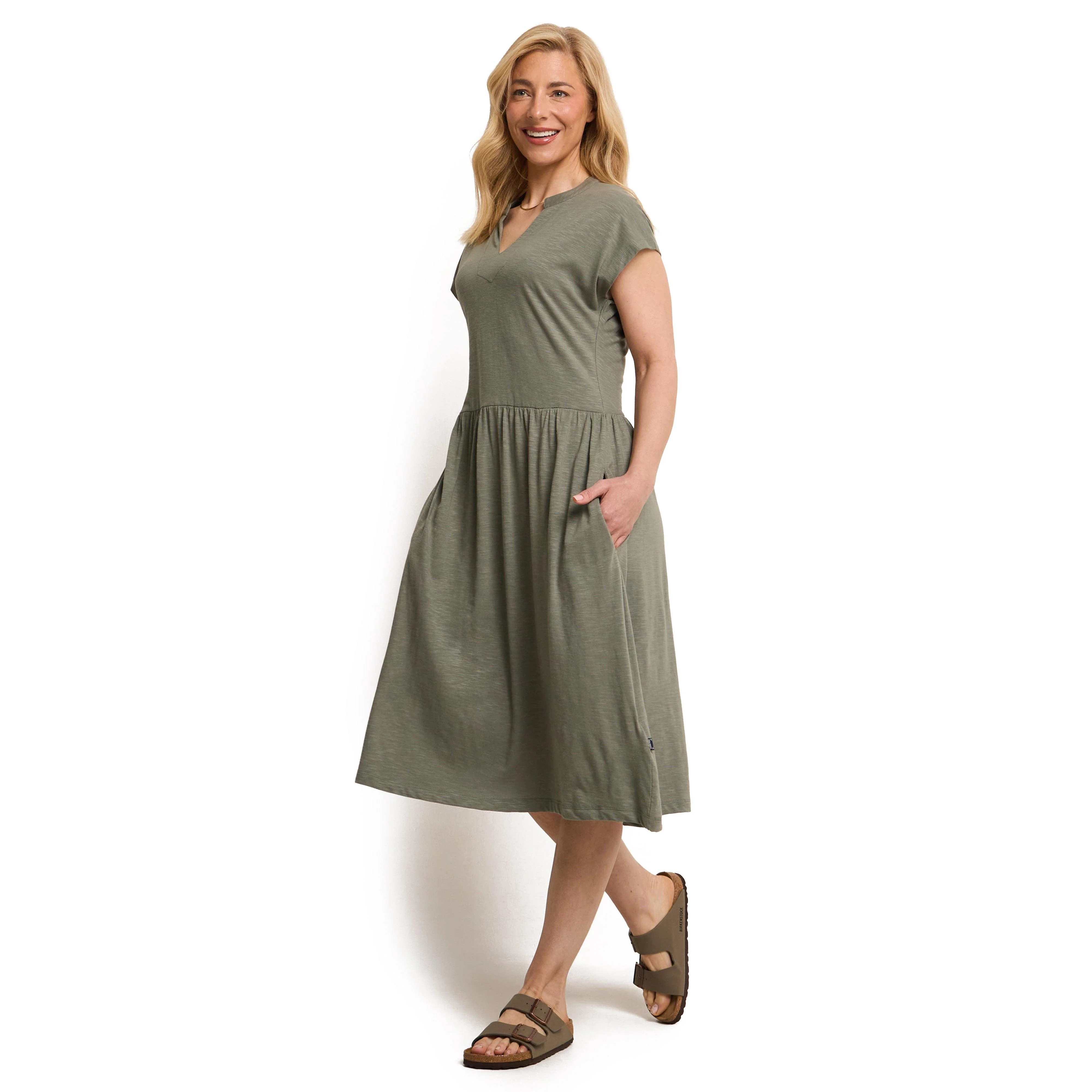 Women's Lilly Plain Jersey Notch Neck Dress - Image 5