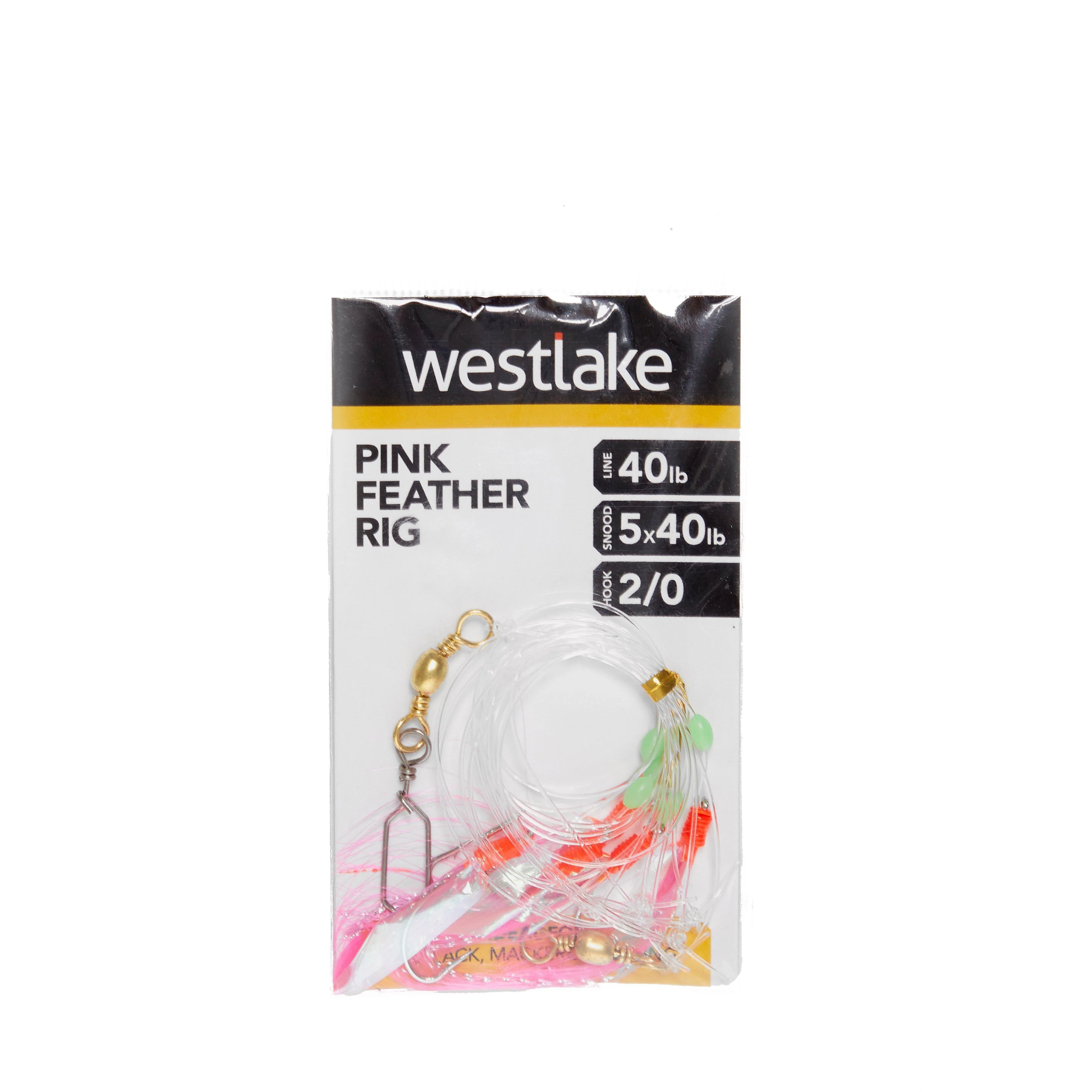 5 Hook Pink Flash Feather Rig - Image 2